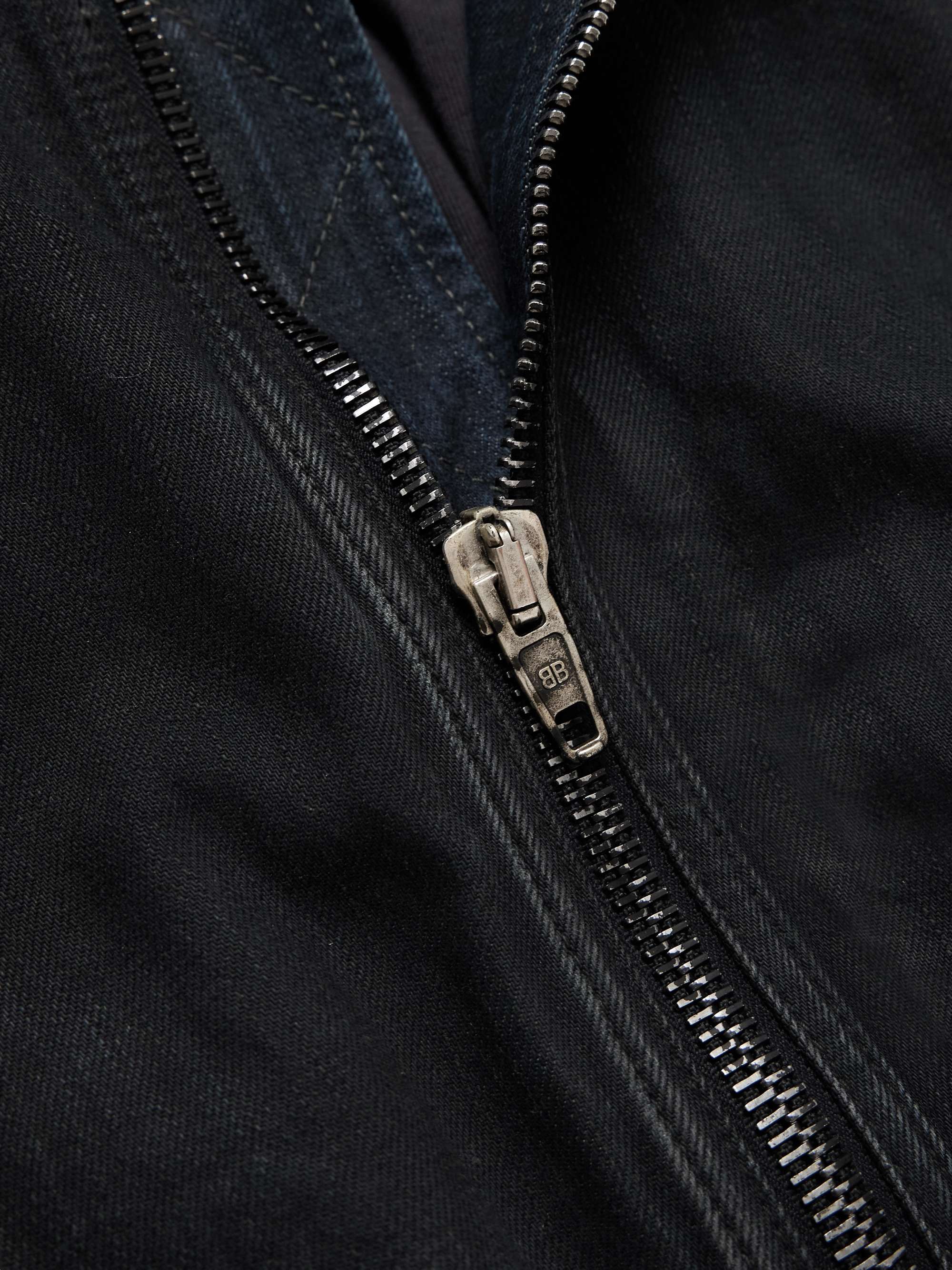 Distressed Padded Denim Bomber Jacket view