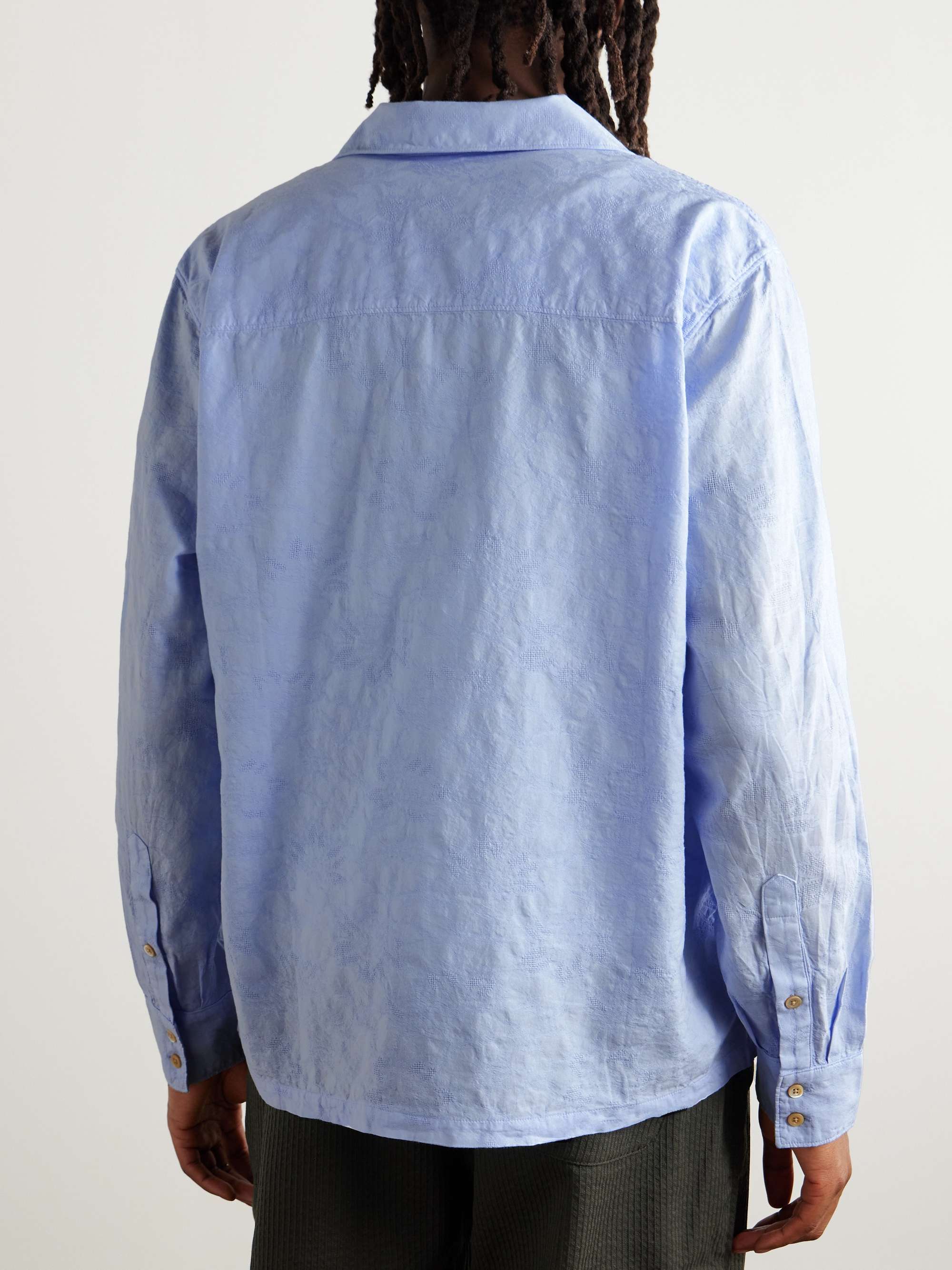 Camp-Collar Garment-Dyed Cotton Shirt view