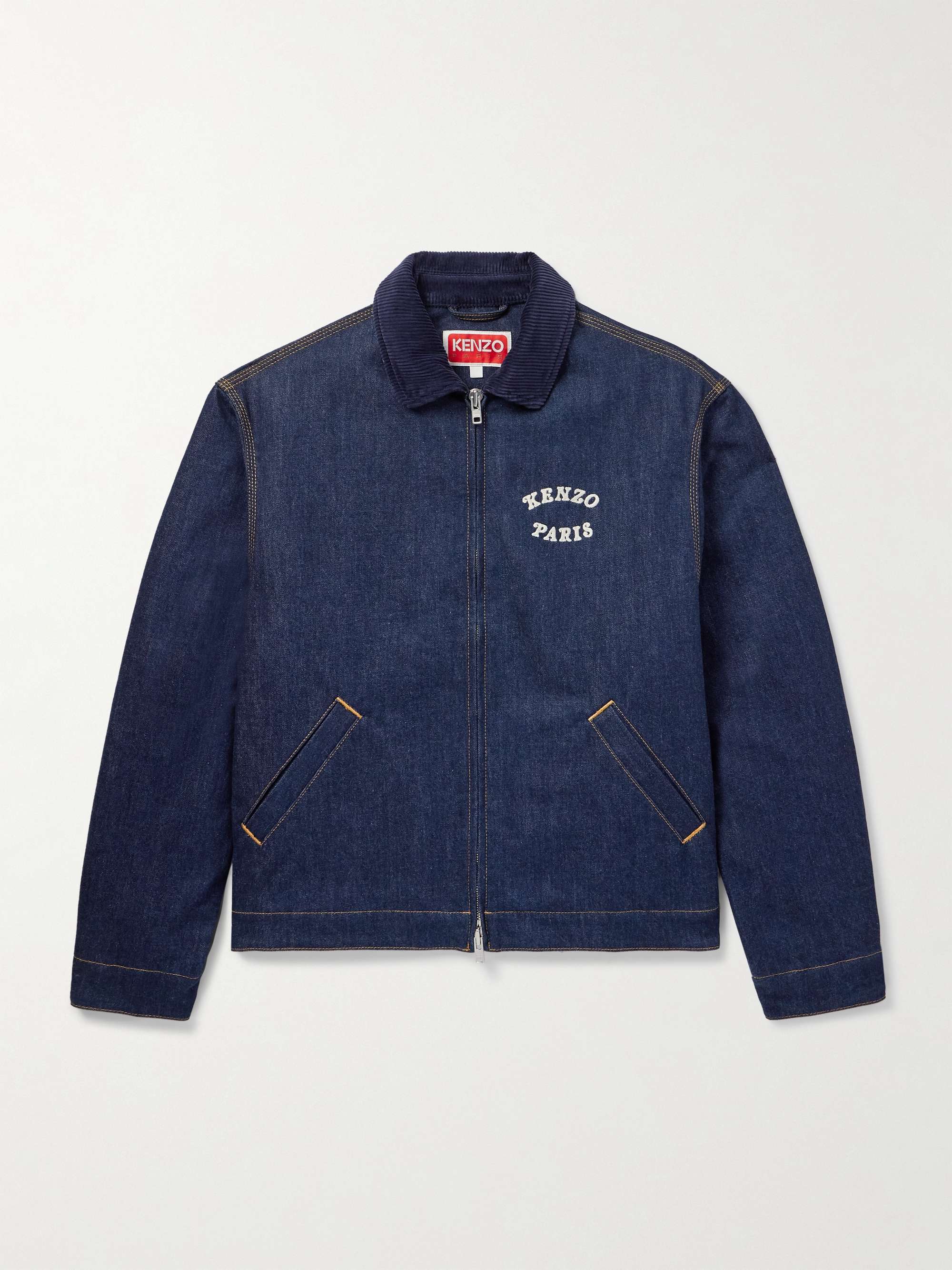 + Verdy Market Corduroy-Trimmed Logo-Embroidered Appliquéd Padded Denim Jacket view