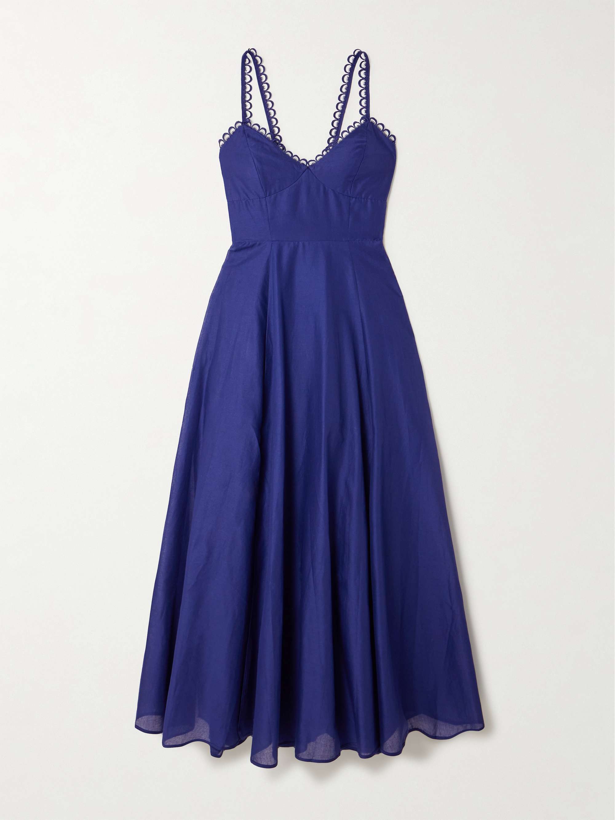 Iraso guipure lace-trimmed cotton-blend voile midi dress view