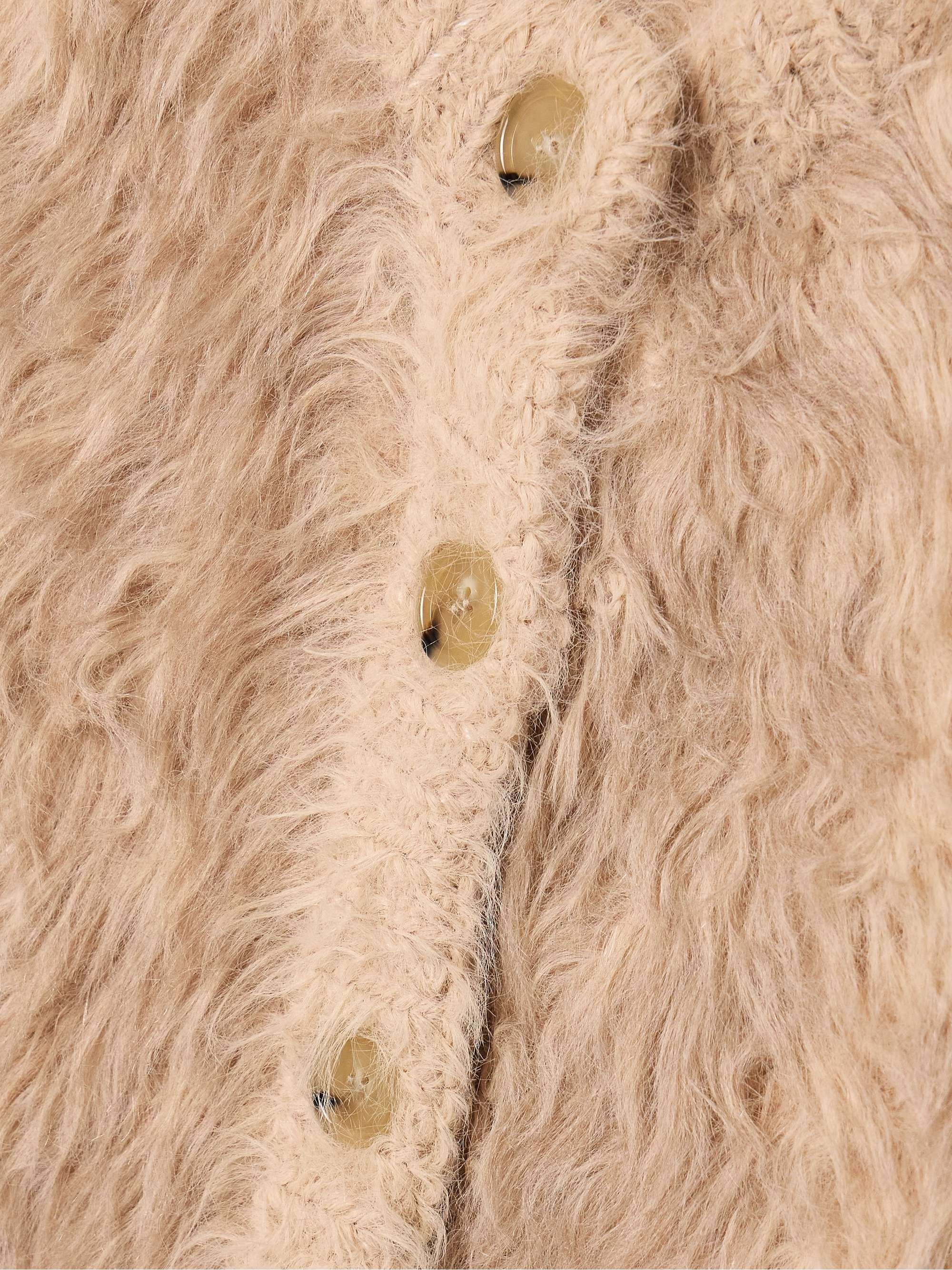Cropped brushed knitted cardigan view