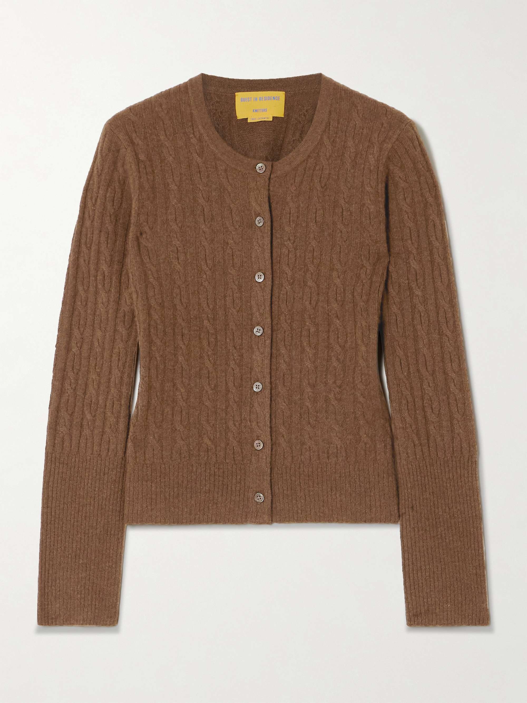 Jane cable-knit cashmere cardigan view