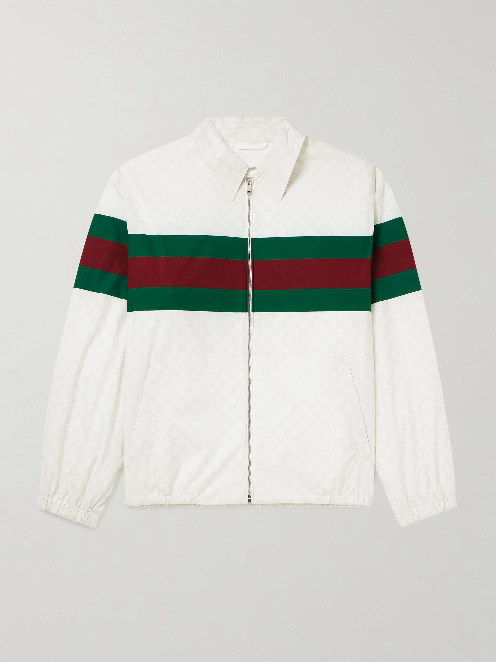 Shell-Trimmed Logo-Print Cotton-Poplin Blouson Jacket view