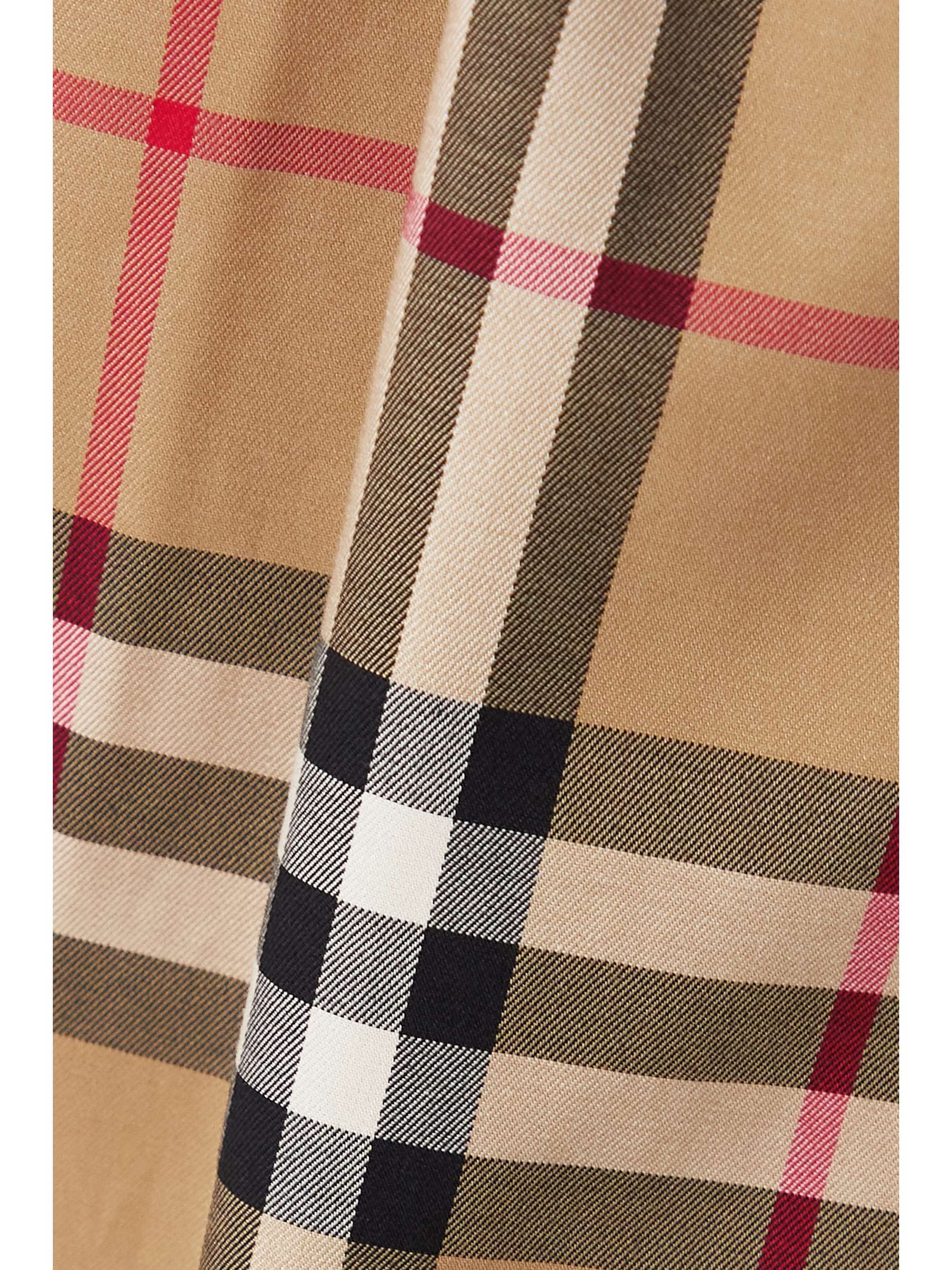 Striped checked cotton-blend wide-leg pants view