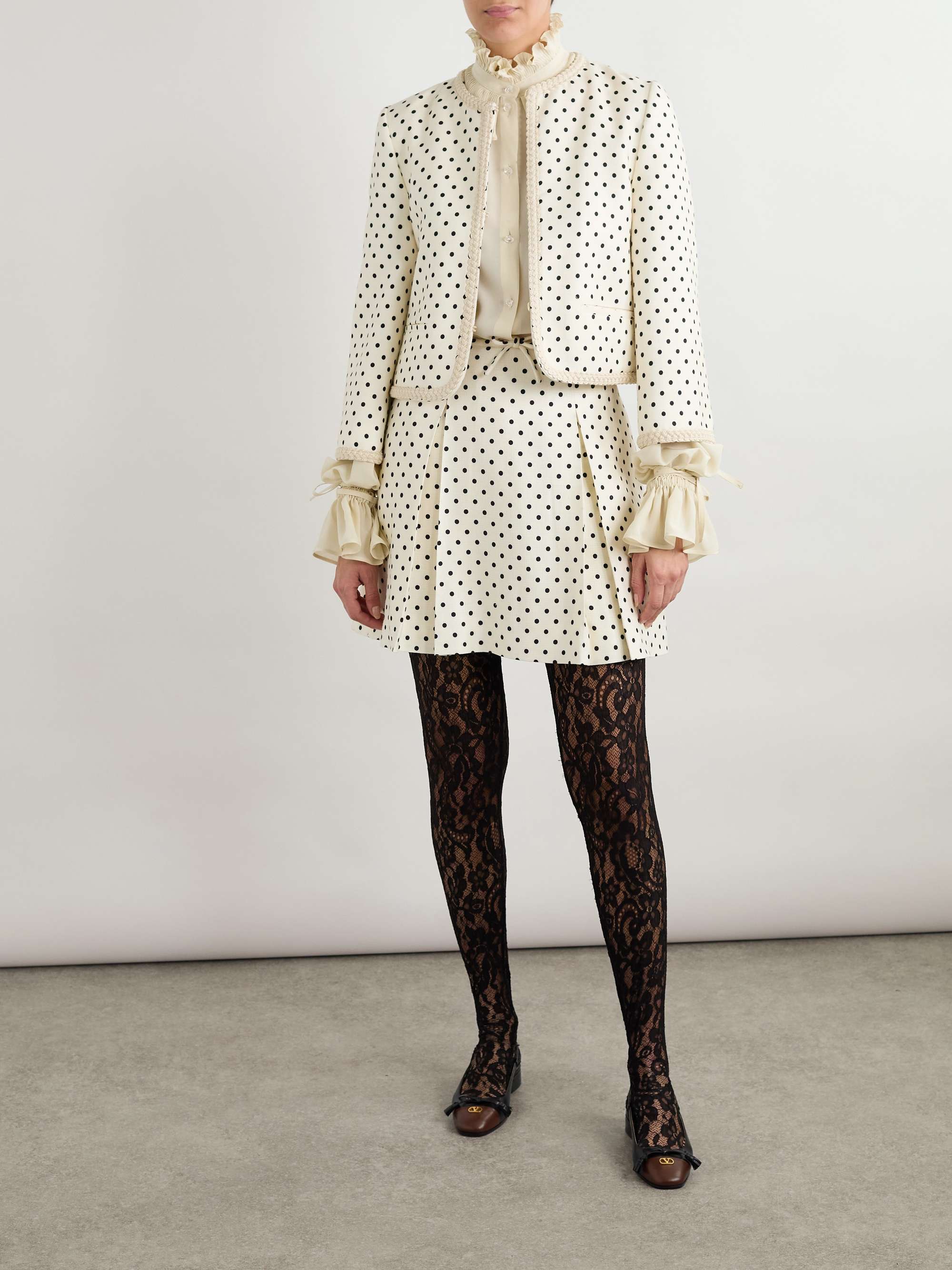 Aline polka-dot canvas mini skirt view