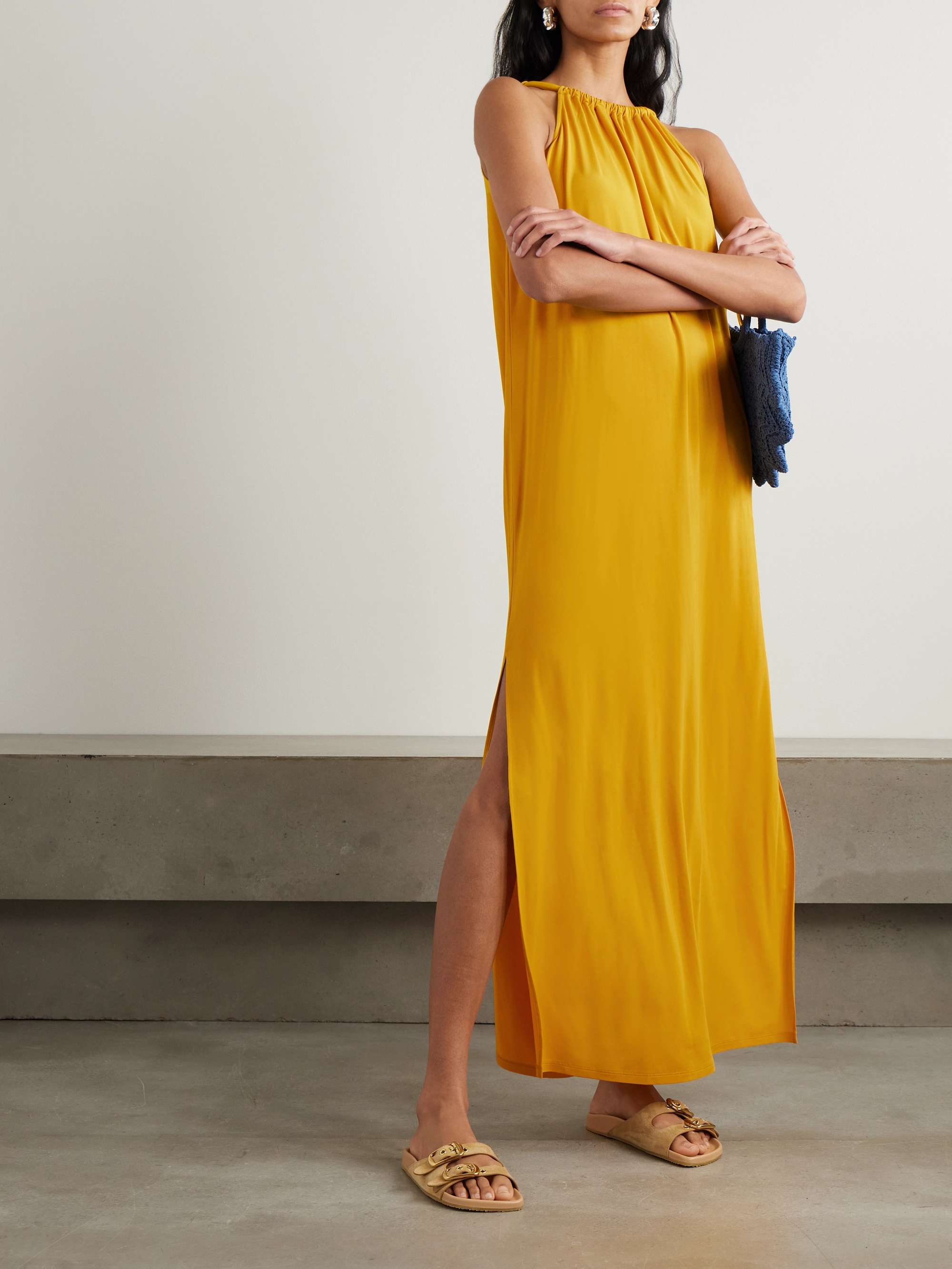Diego gathered stretch-jersey maxi dress view