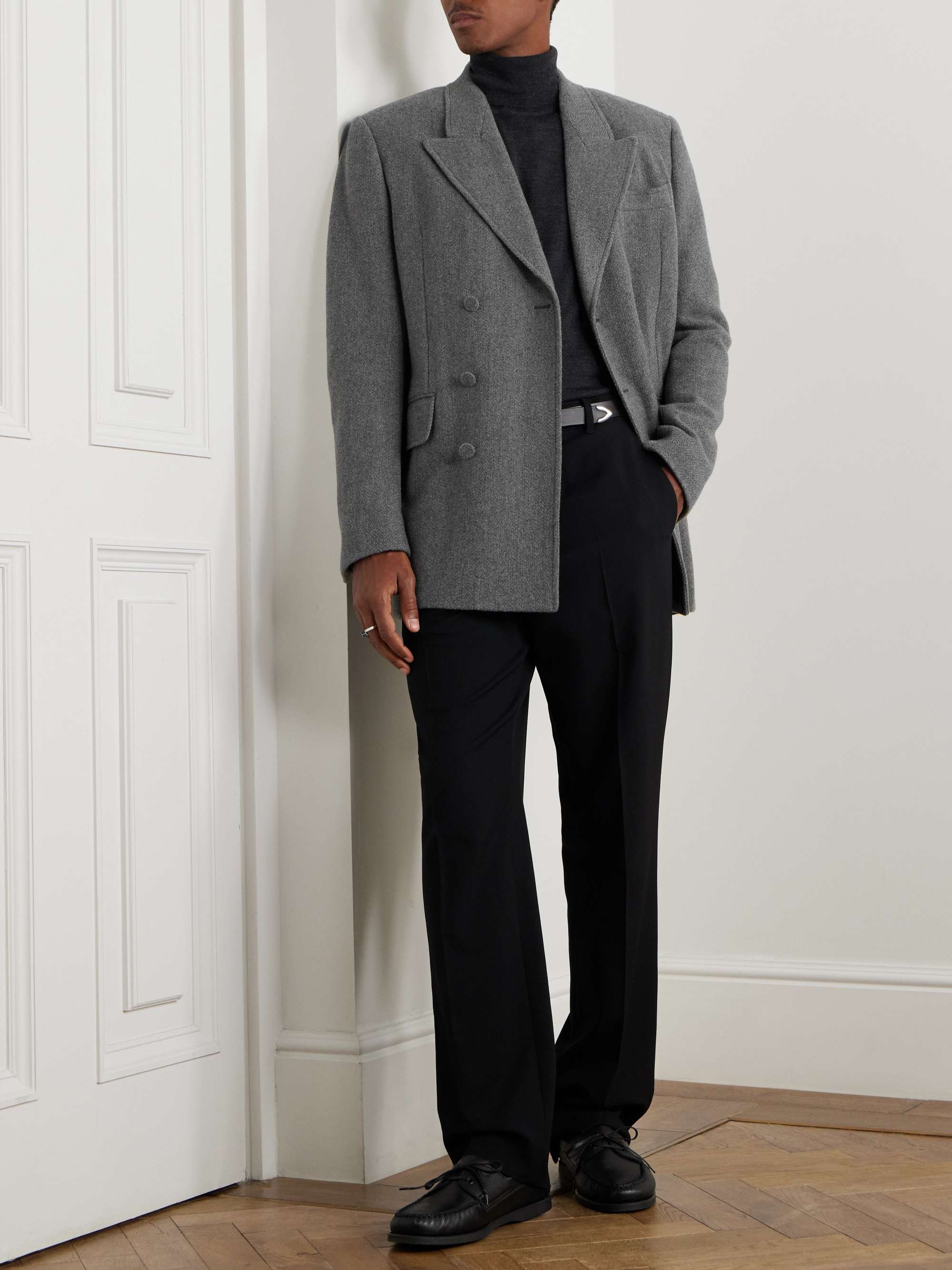 Double-Breasted Virgin Wool and Cashmere-Blend Blazer view