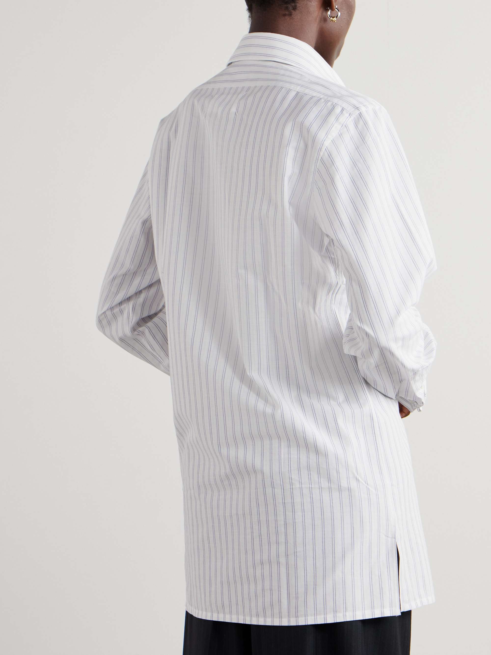 Oversized striped cotton shirt view