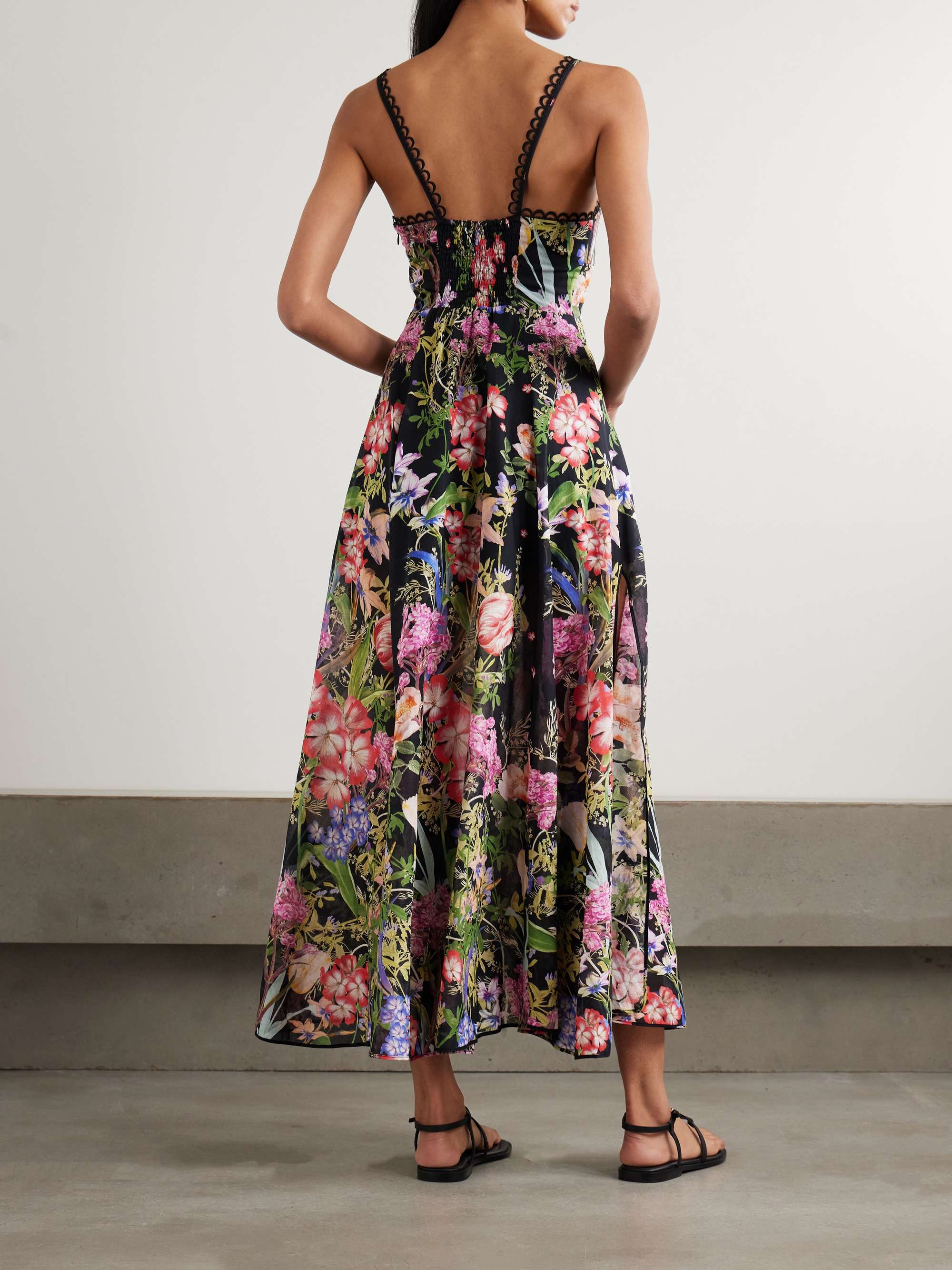 Iraso floral-print cotton-blend voile maxi dress view