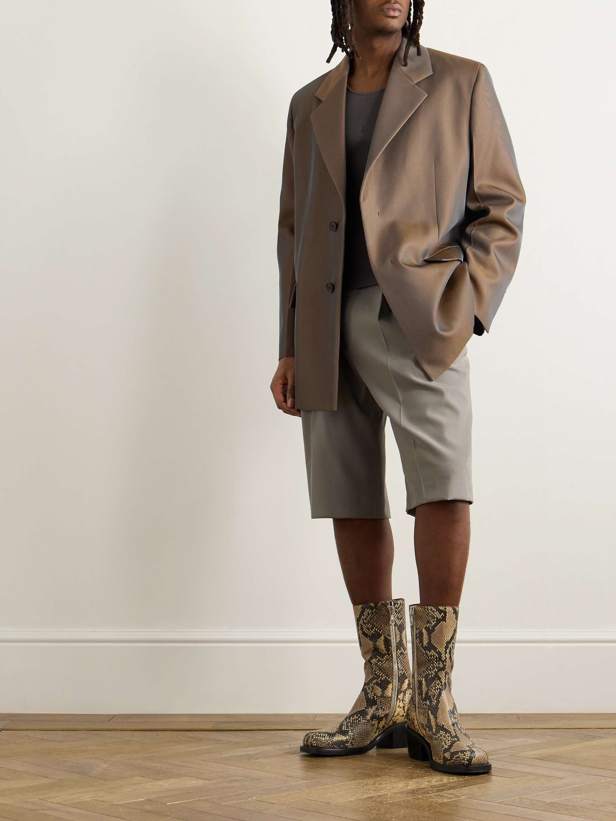 Virgin Wool-Blend Drill Blazer view