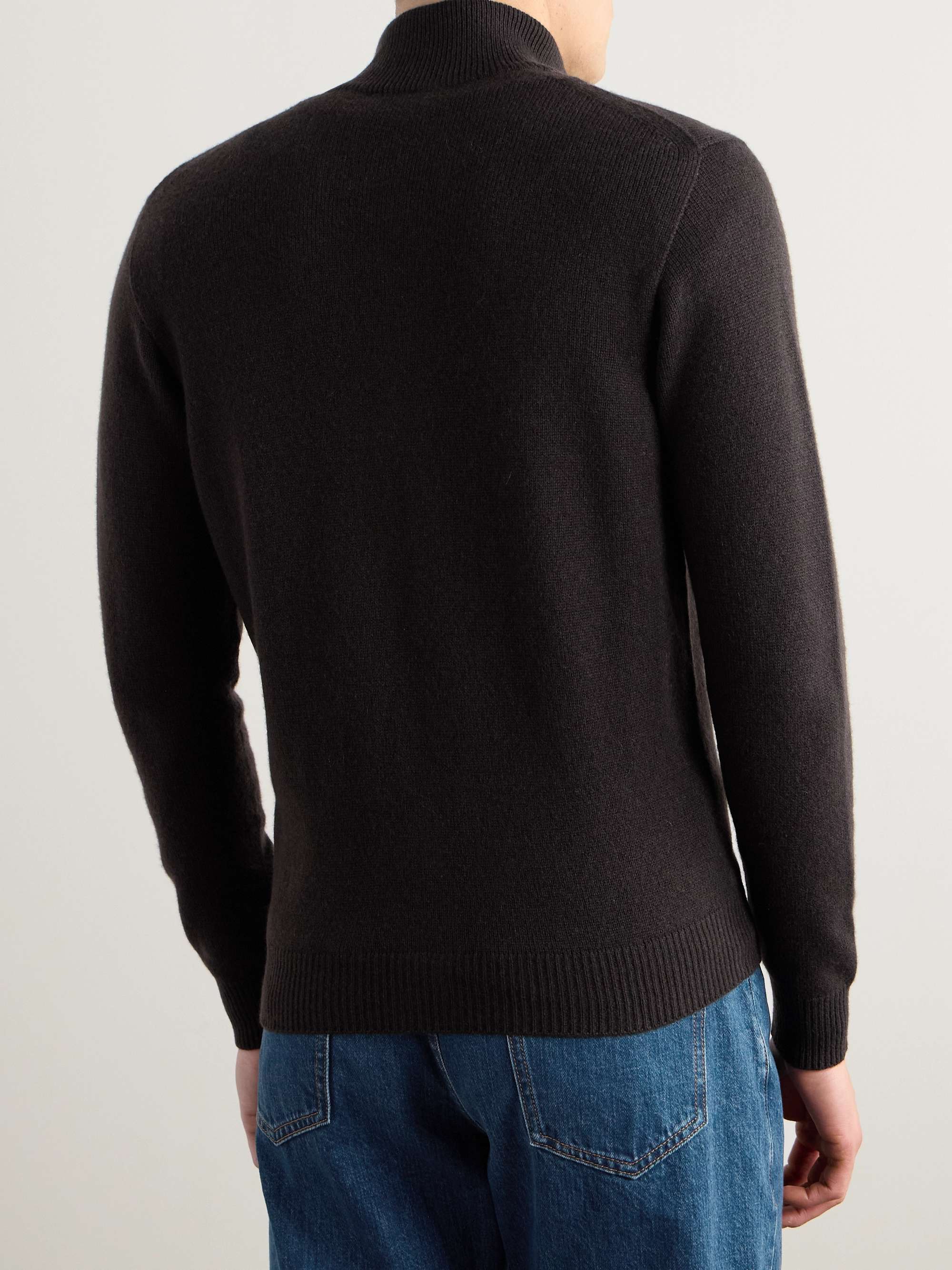 Ribbed Cashmere Zip-Up Cardigan view