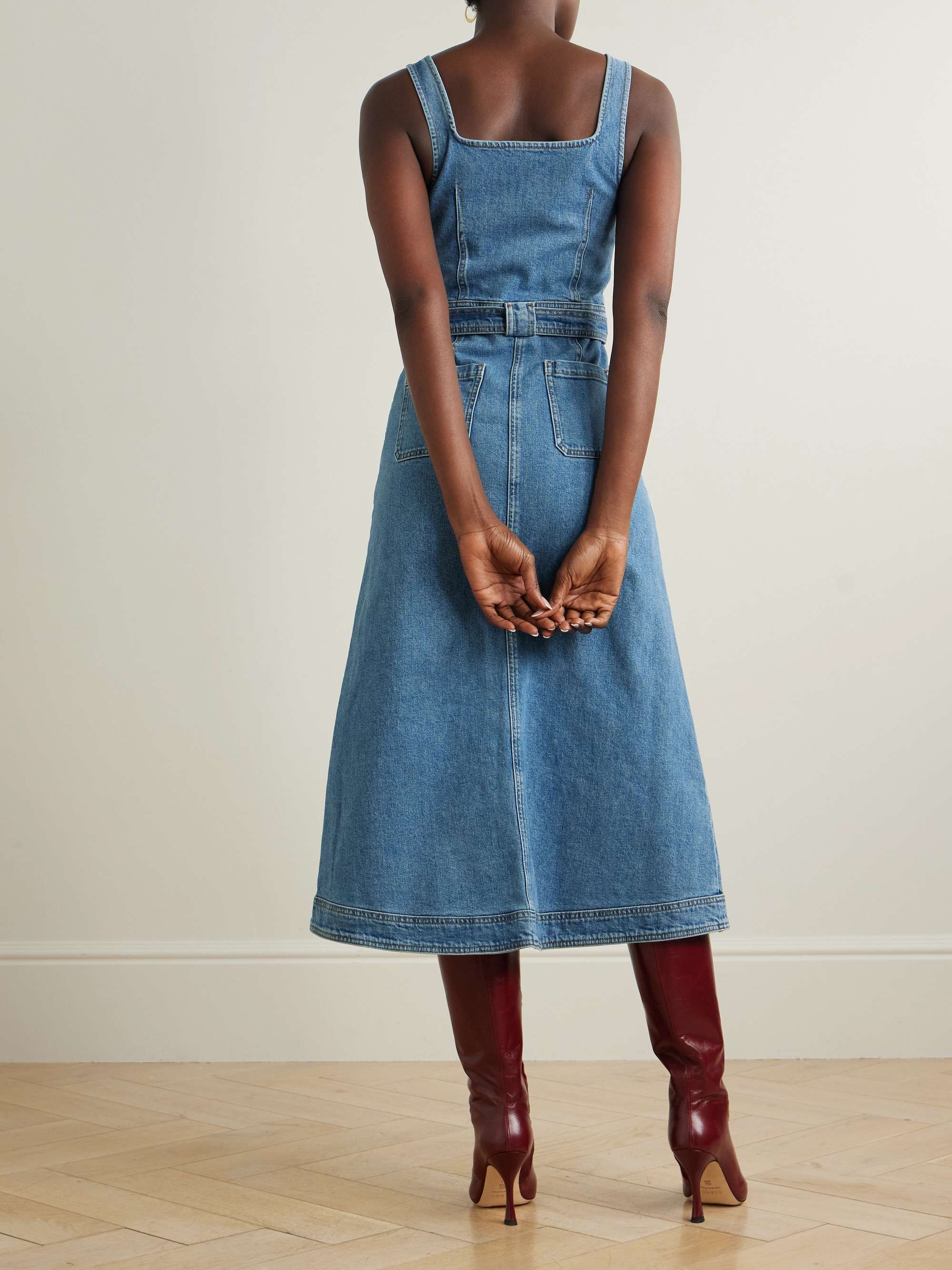 Manson belted denim midi dress view