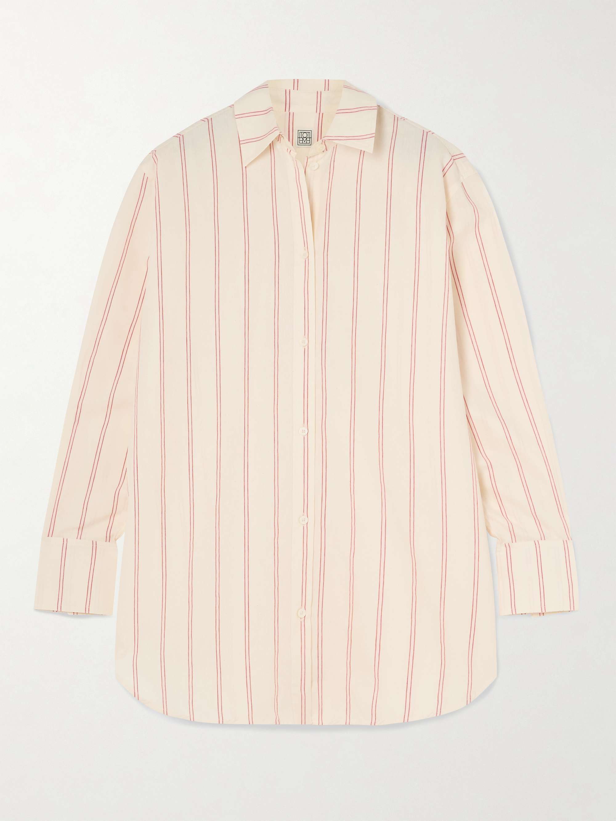 Striped cotton and silk-blend shirt view