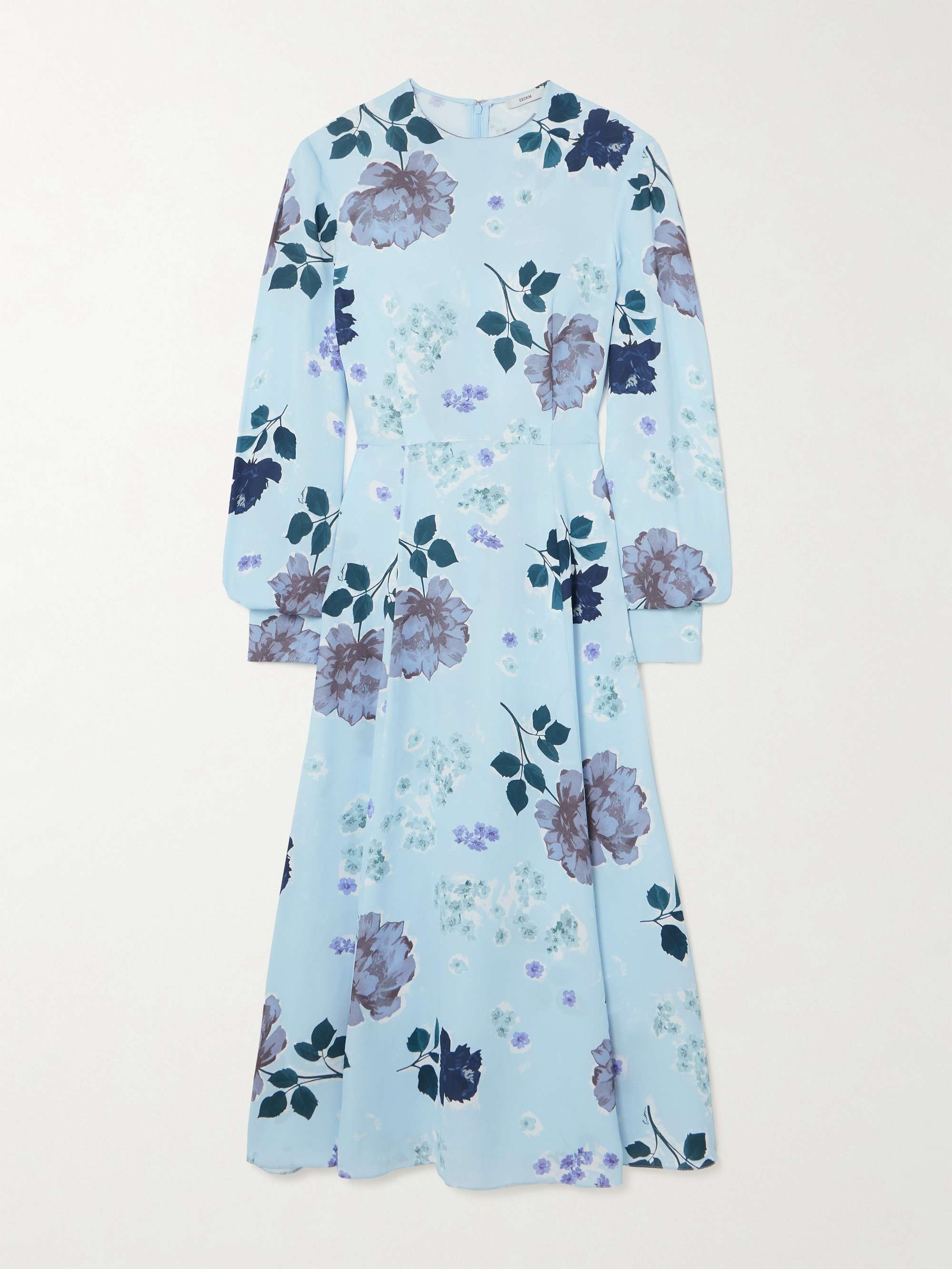Margot pleated floral-print silk crepe de chine midi dress view