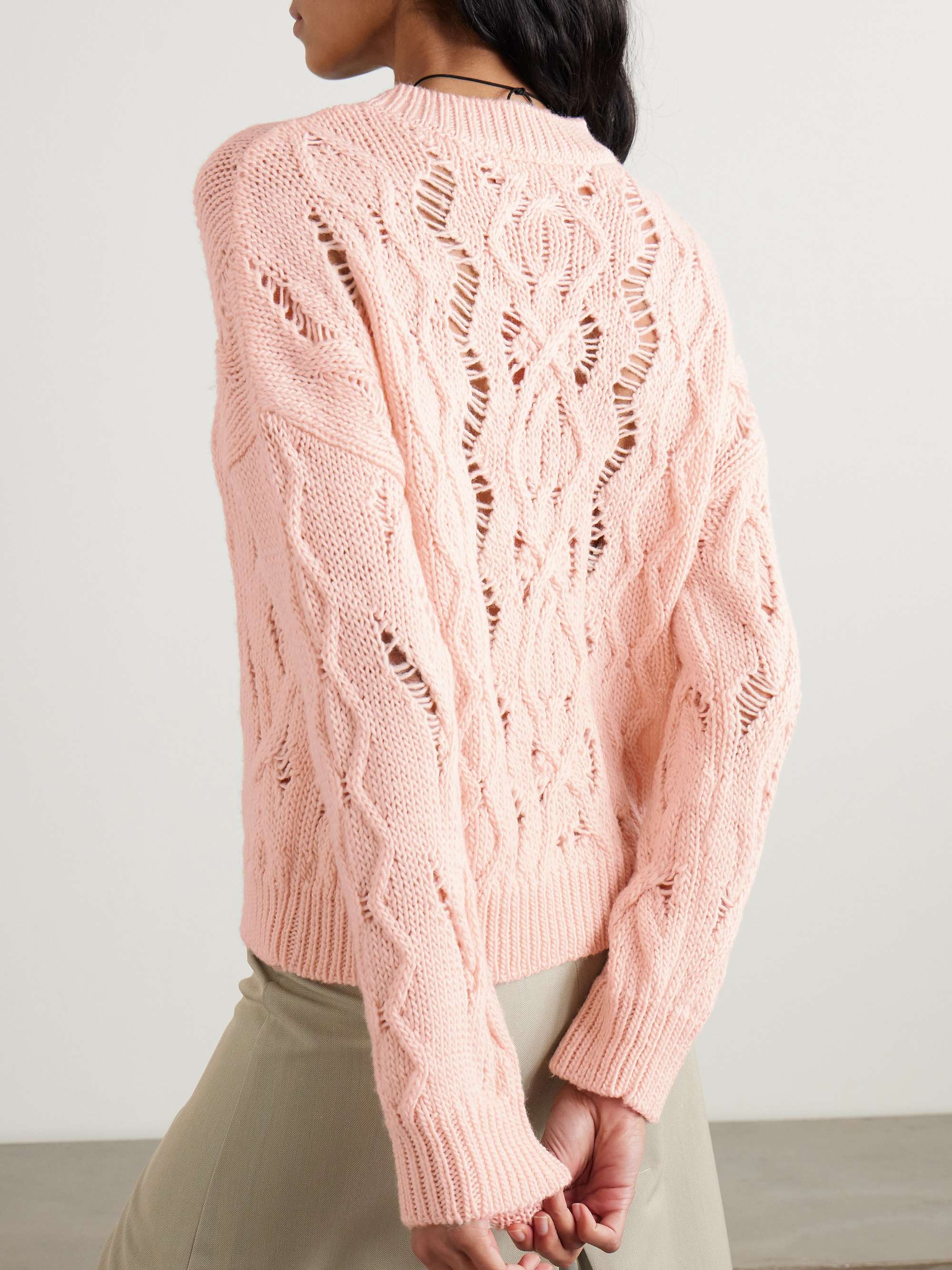 Cable Sonar open-knit wool sweater view