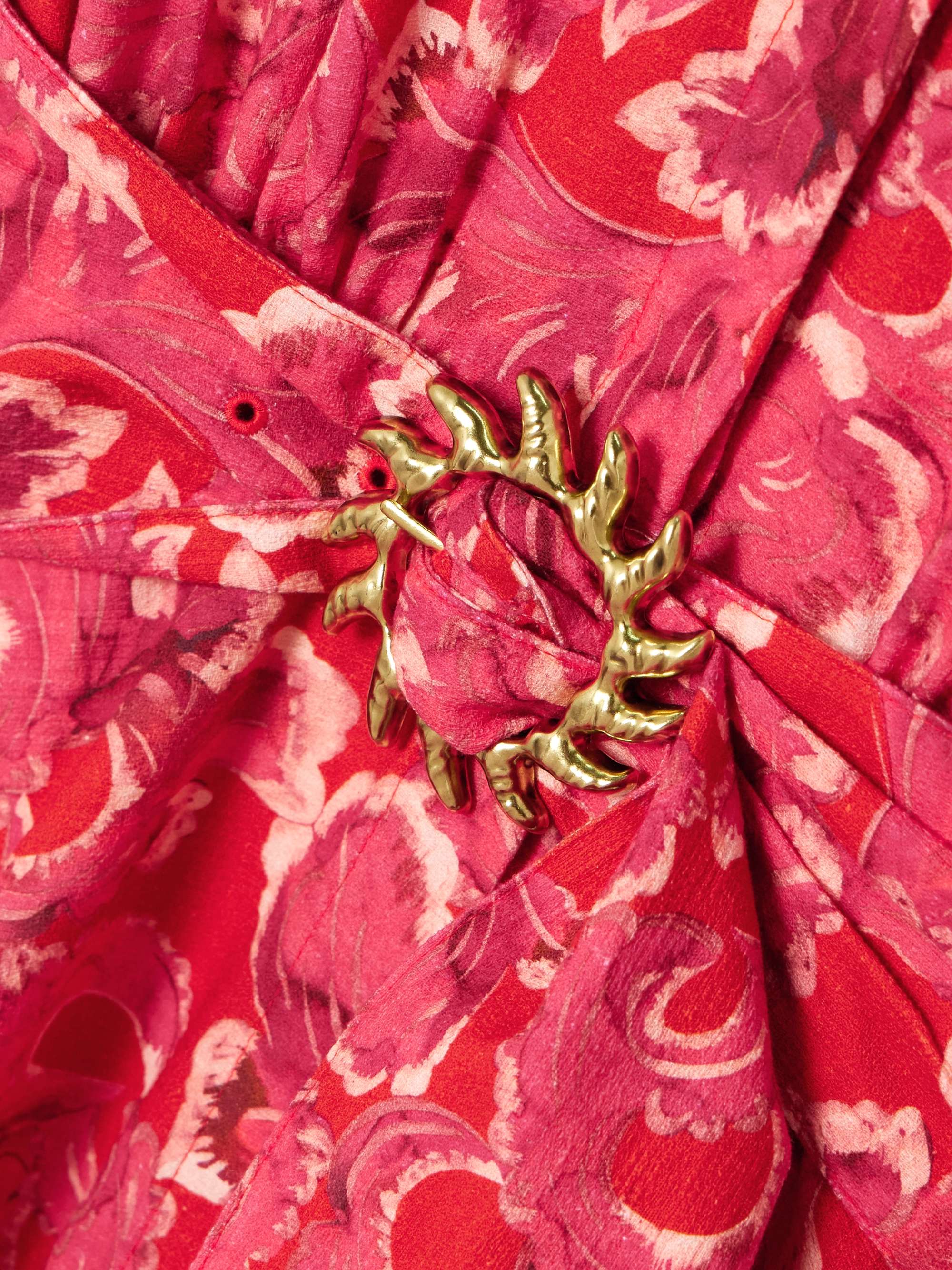 Neesha belted floral-print cotton-voile midi dress view