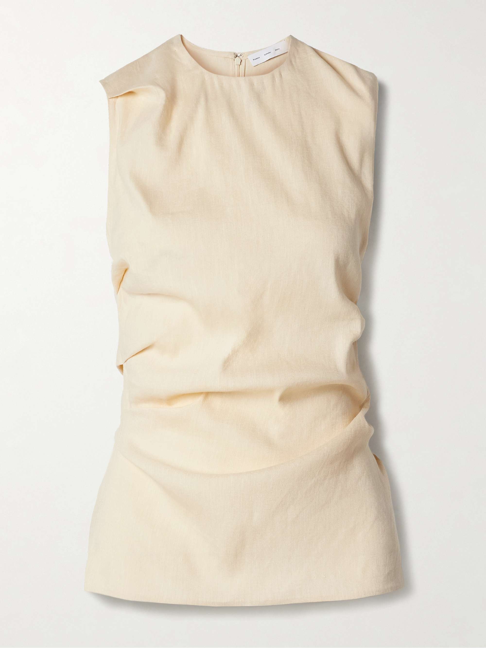 Anoushka ruched linen-blend tank view
