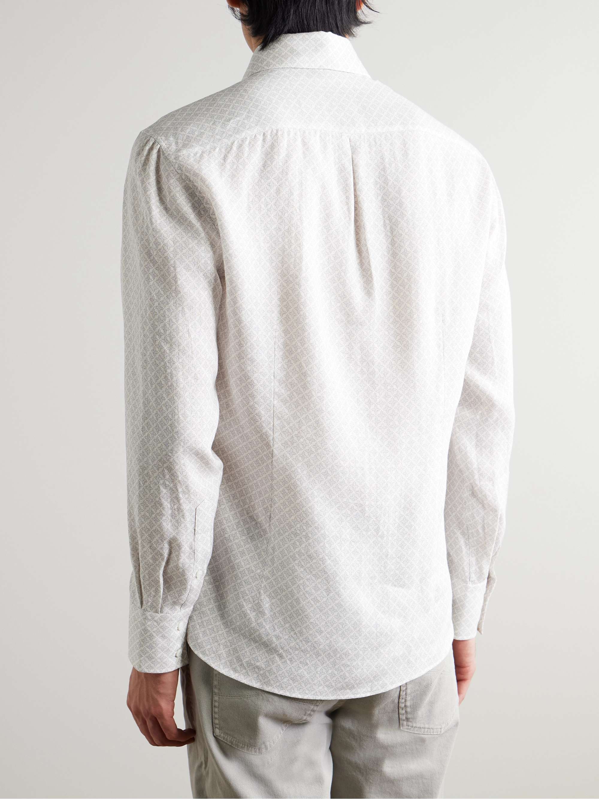 Slim-Fit Printed Linen Shirt view
