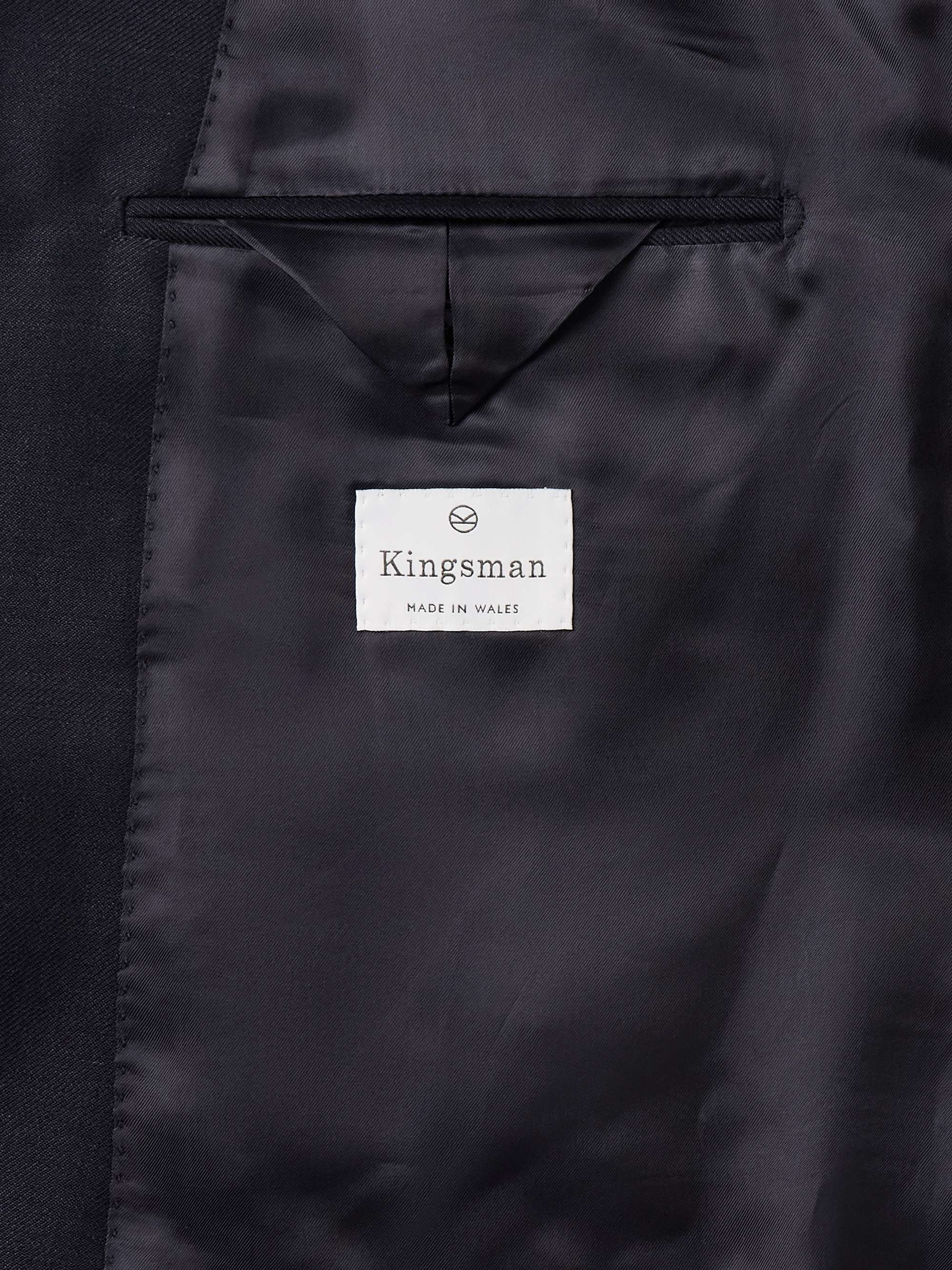 Double-Breasted Wool and Mohair-Blend Twill Blazer view