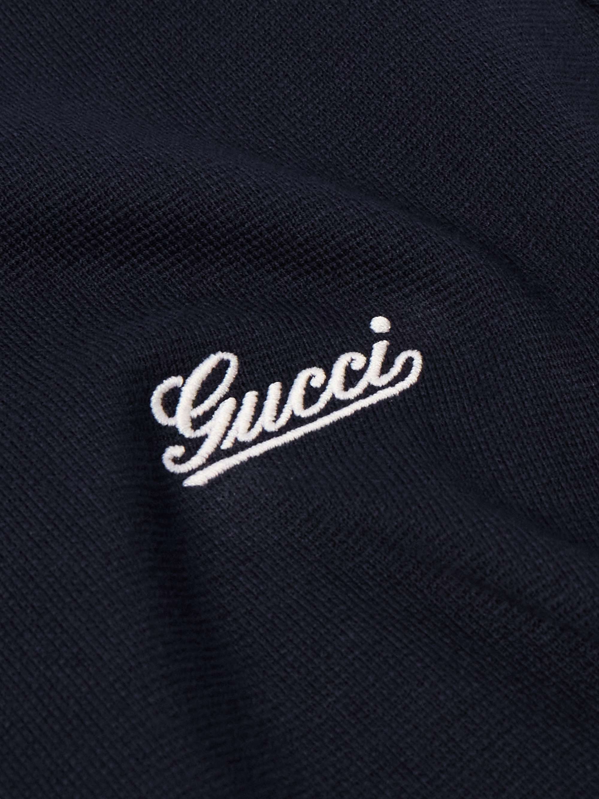 Logo-Embroidered Striped Cotton-Piqué Shirt view