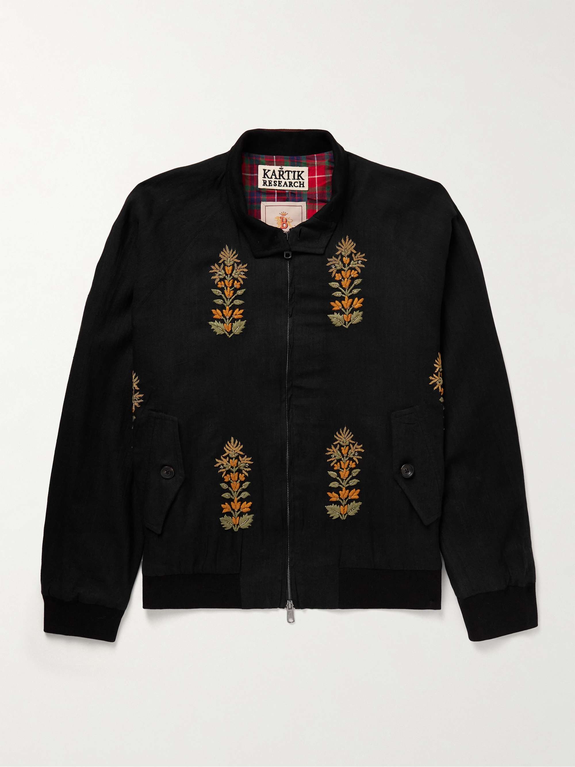 + Baracuta Embellished Embroidered Herringbone Cotton Jacket view