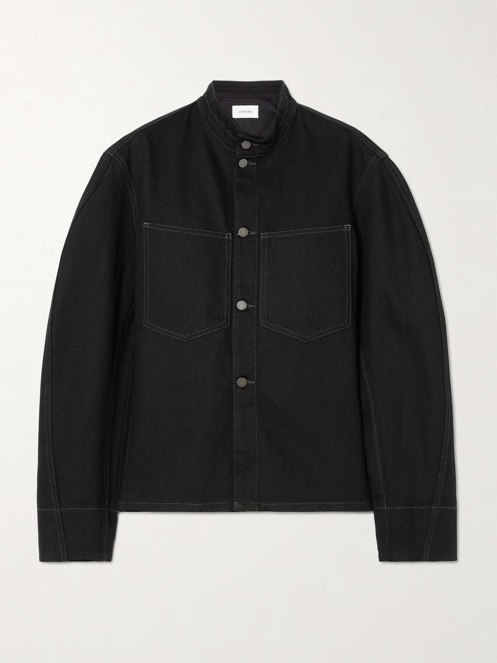 Curved cotton-twill jacket view