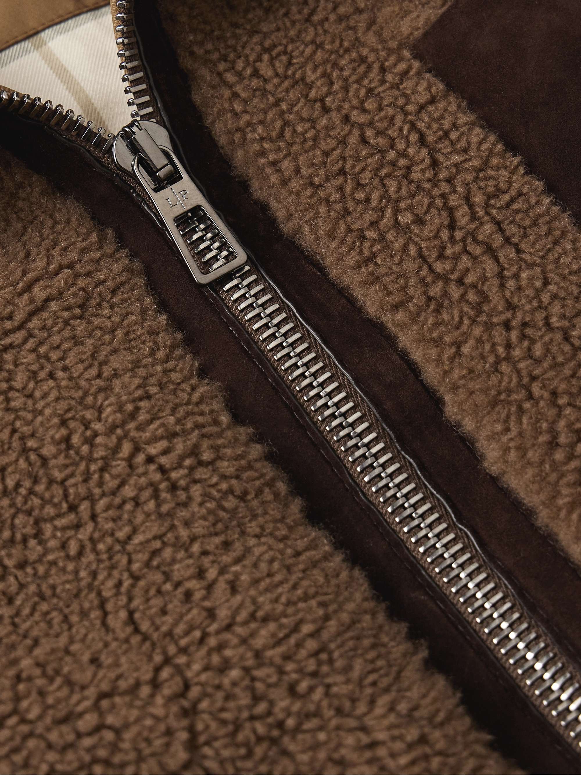 Tavan Suede-Trimmed Cashmere and Silk-Blend Fleece Jacket view