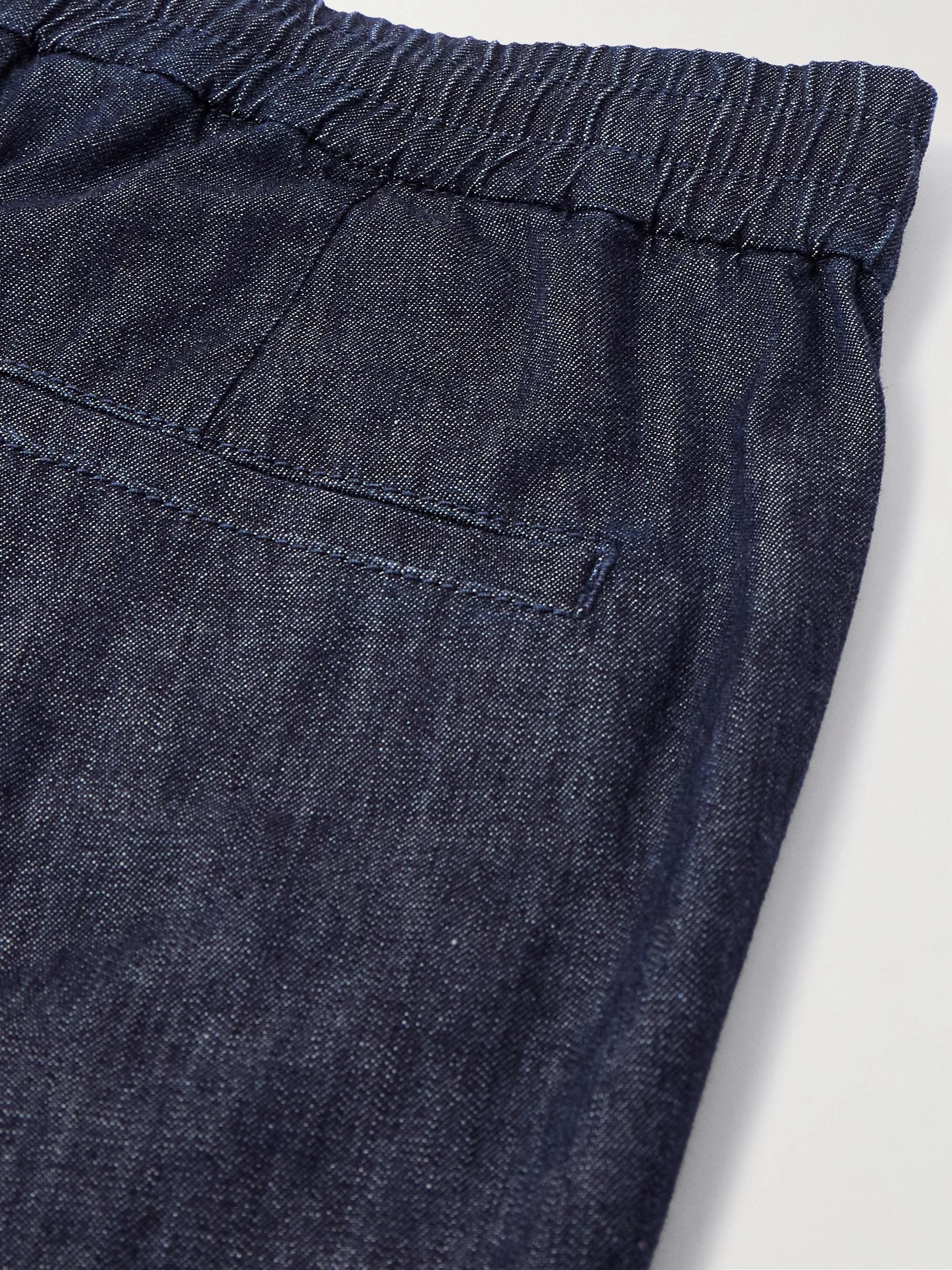 Pleated Denim Drawstring Trousers view
