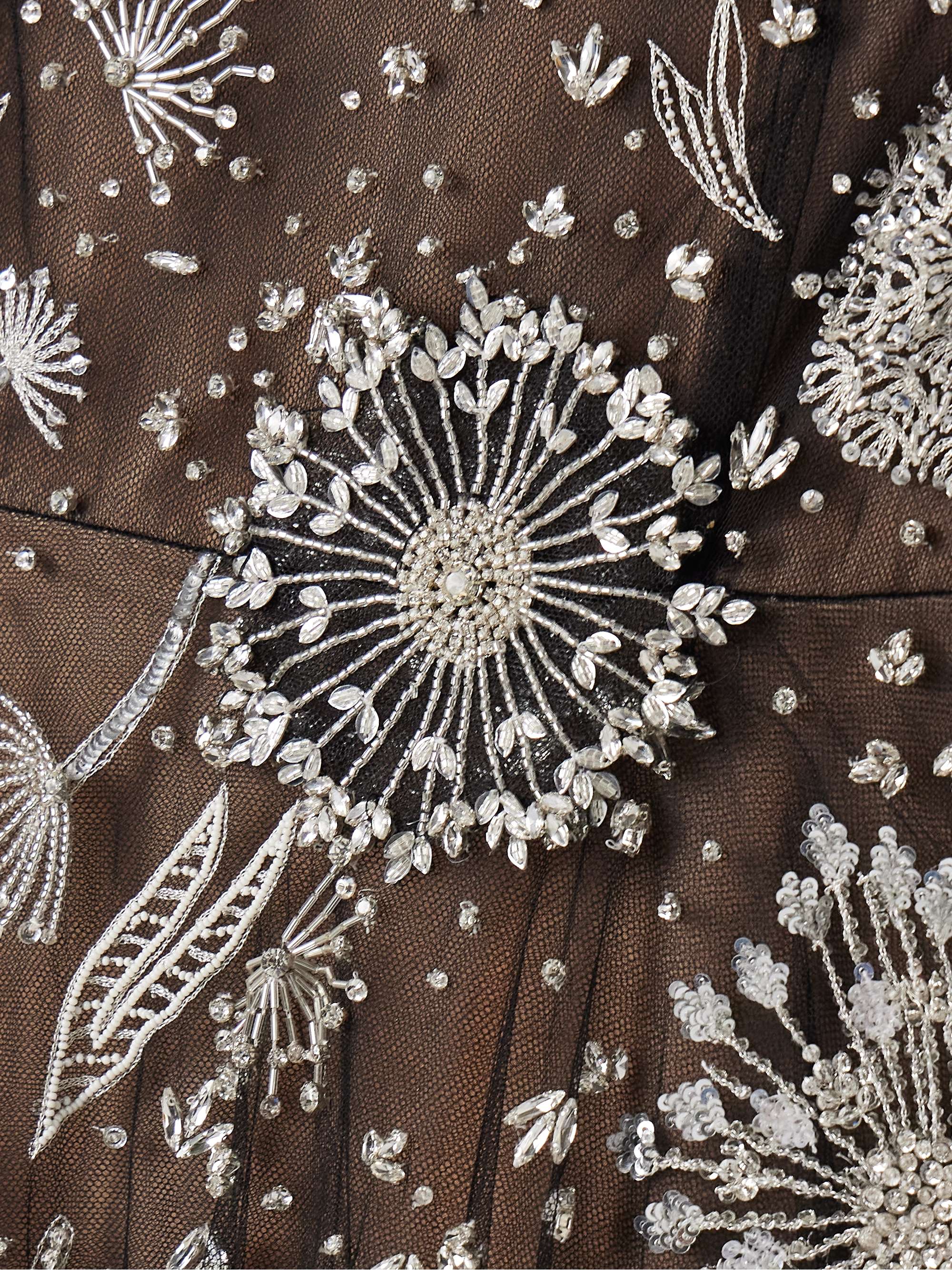 Embellished embroidered tulle maxi dress view