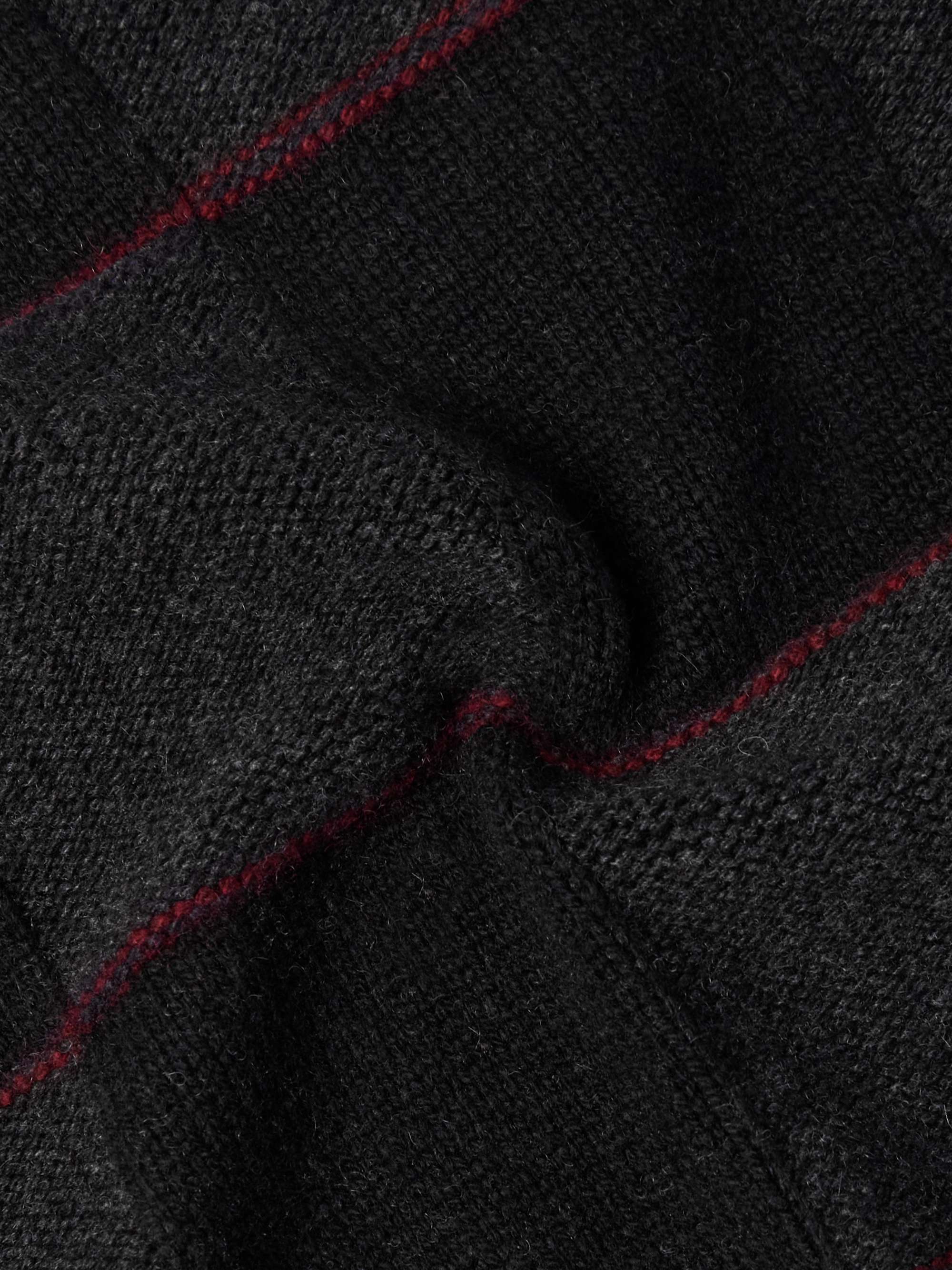 Venetian Checked Intarsia-Knit Cashmere Rollneck Sweater view