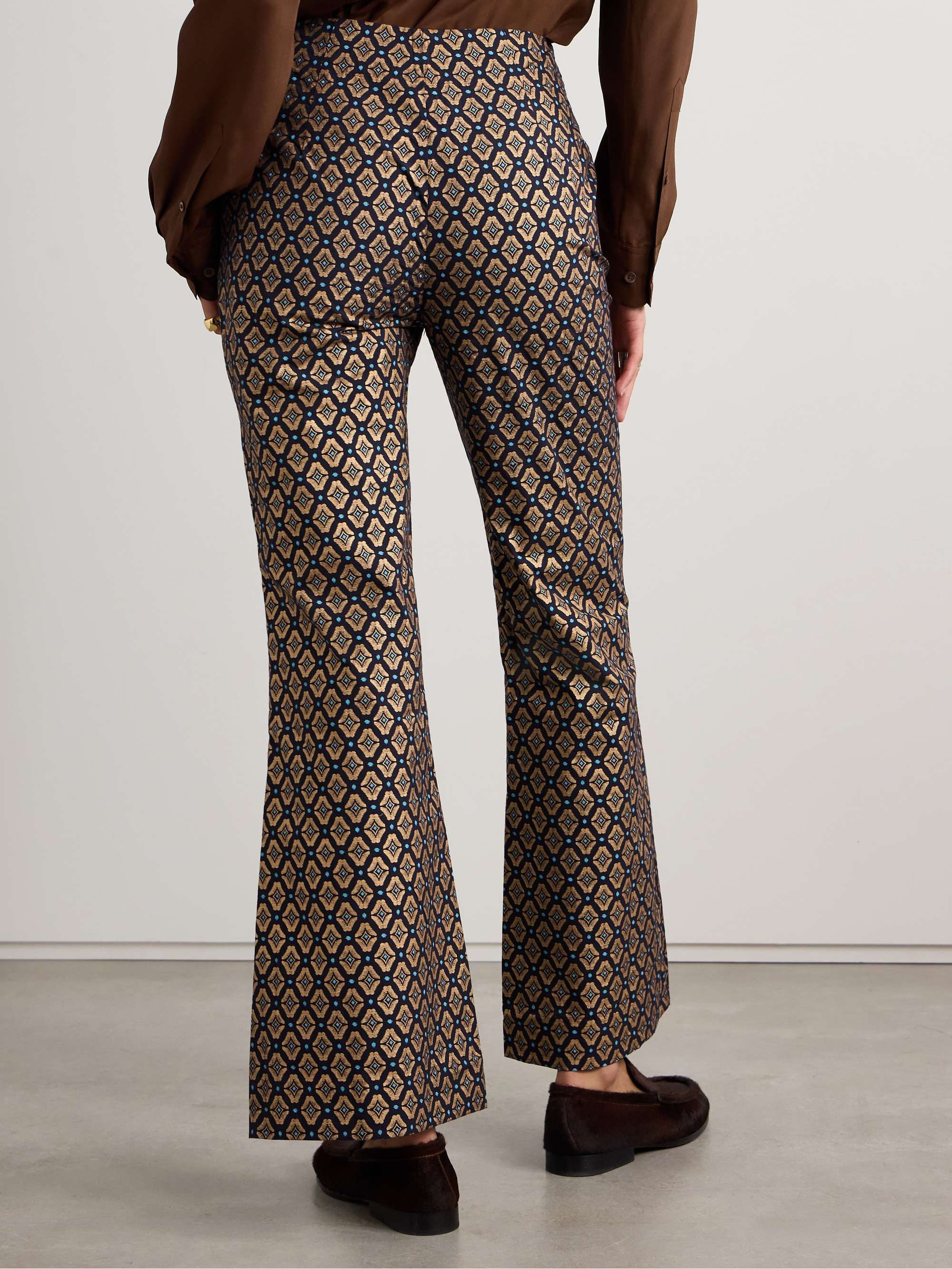 Charlie metallic printed cotton flared pants view