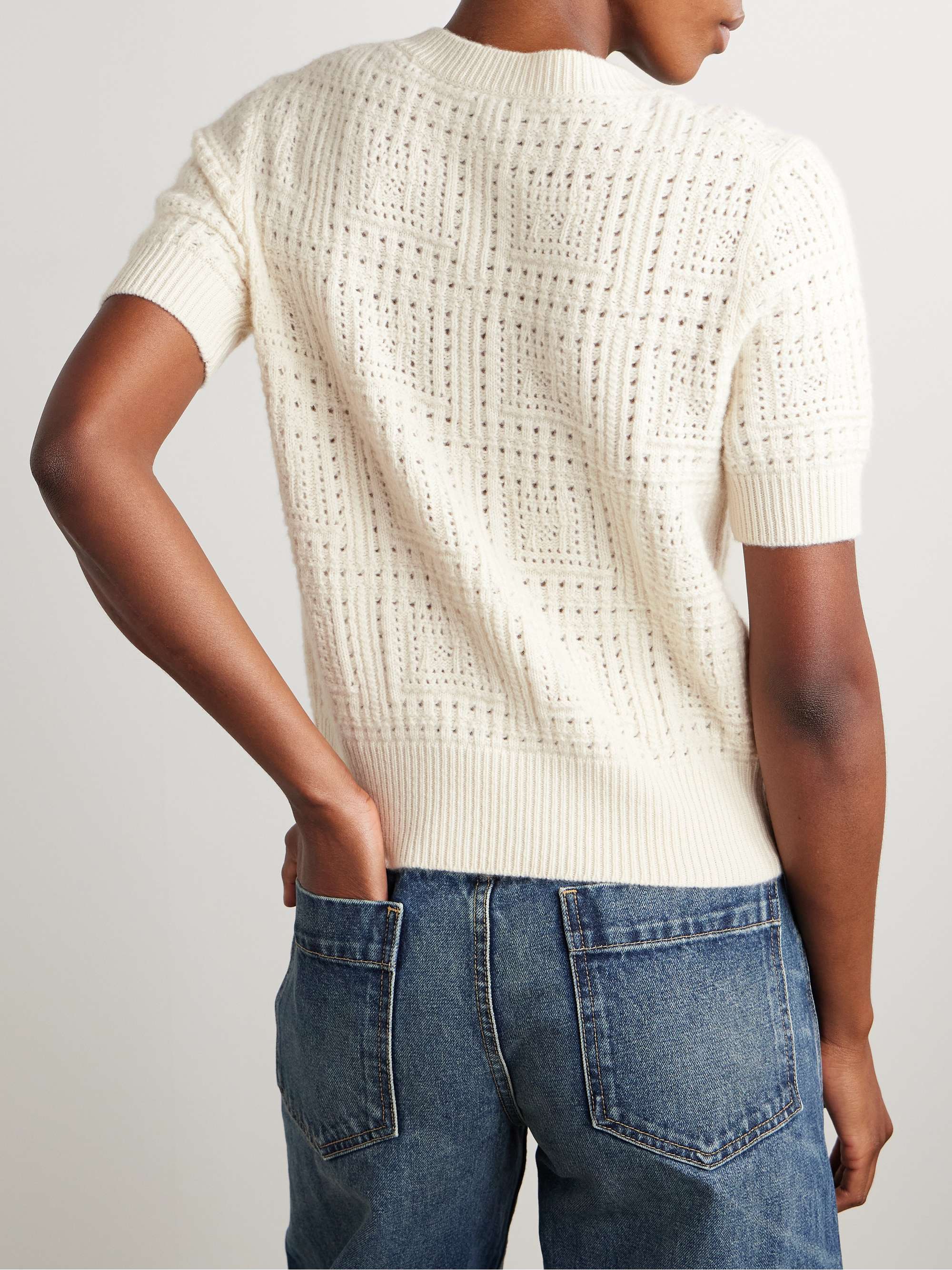 Elysia pointelle-knit cashmere sweater view