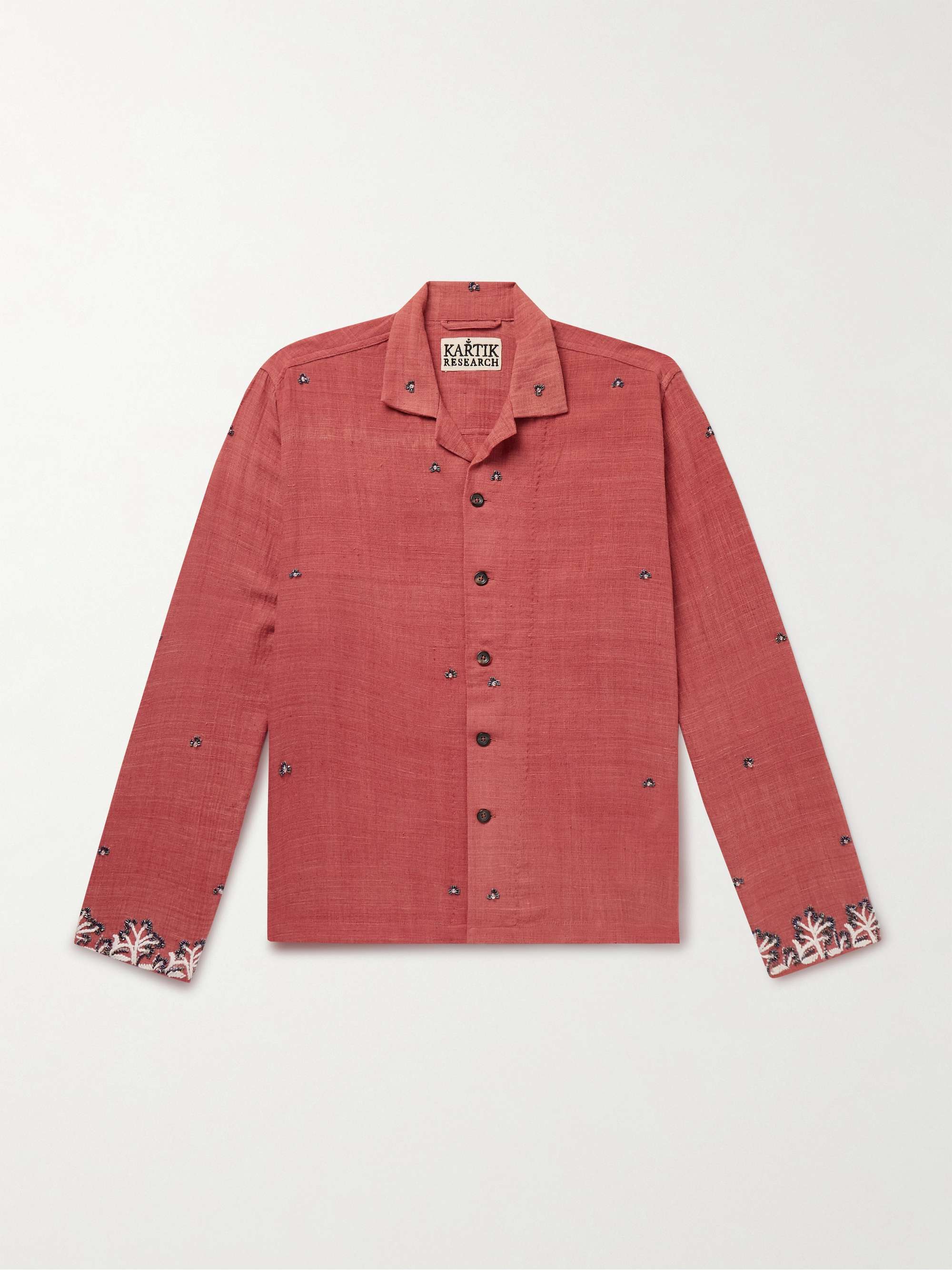 Beaded Embroidered Cotton Shirt view