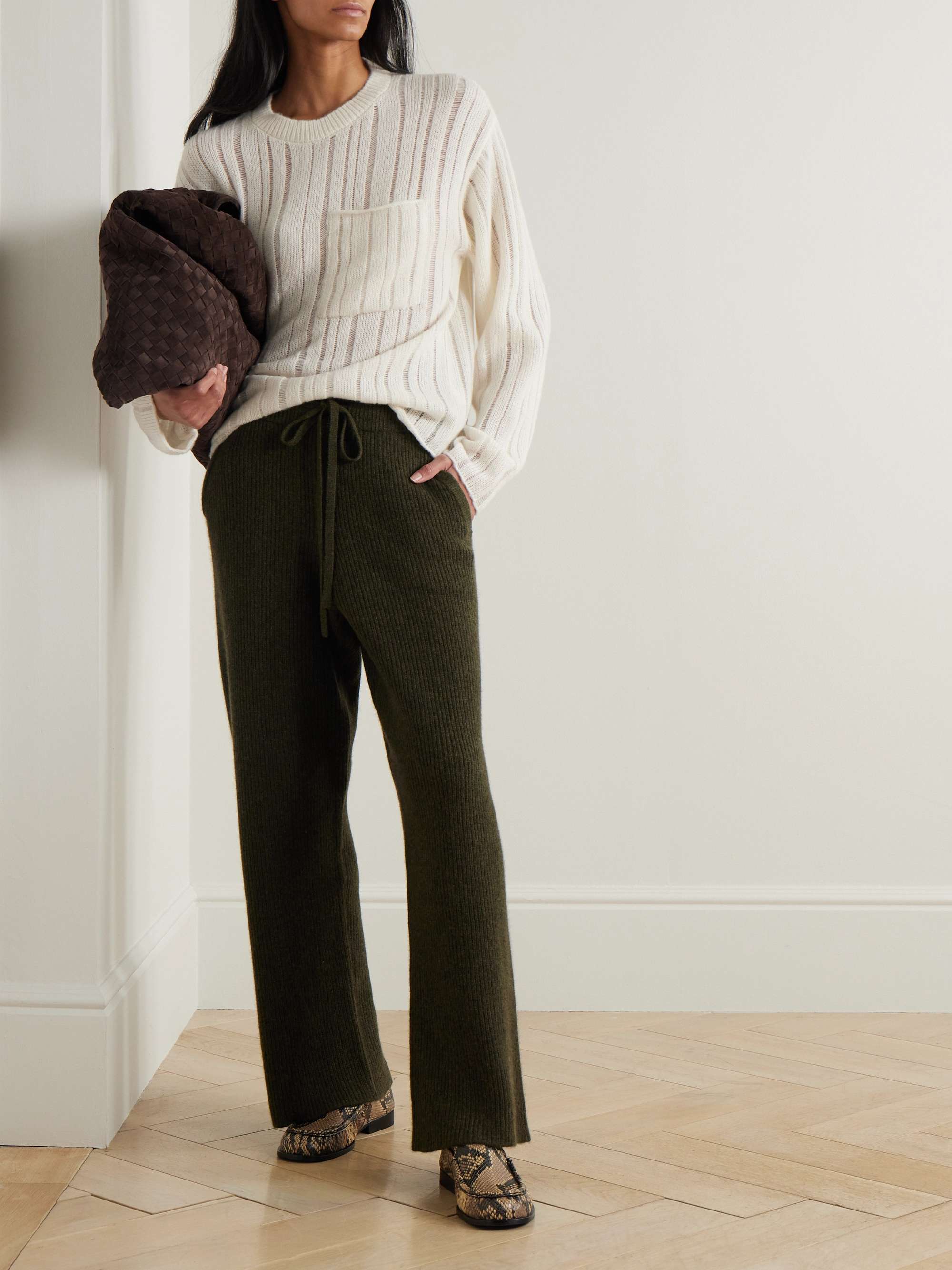 Nimbus Solids ribbed cashmere and cotton-blend sweater view