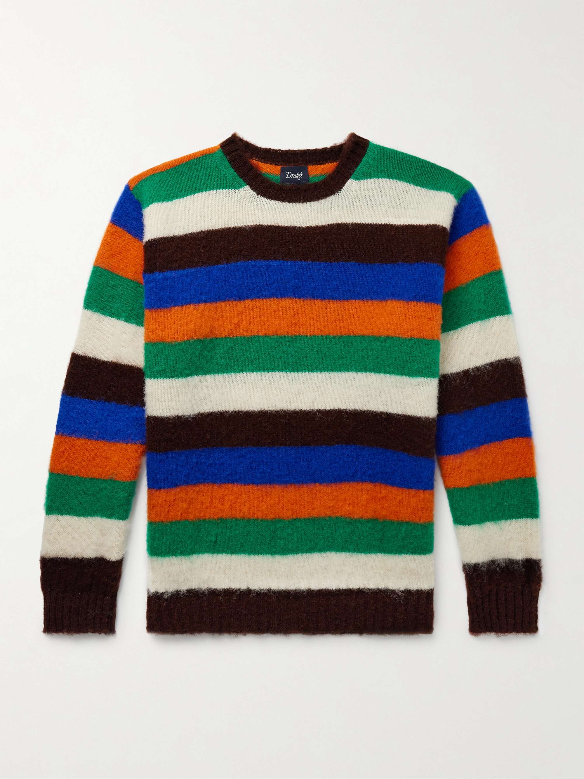 Striped Brushed-Wool Sweater view