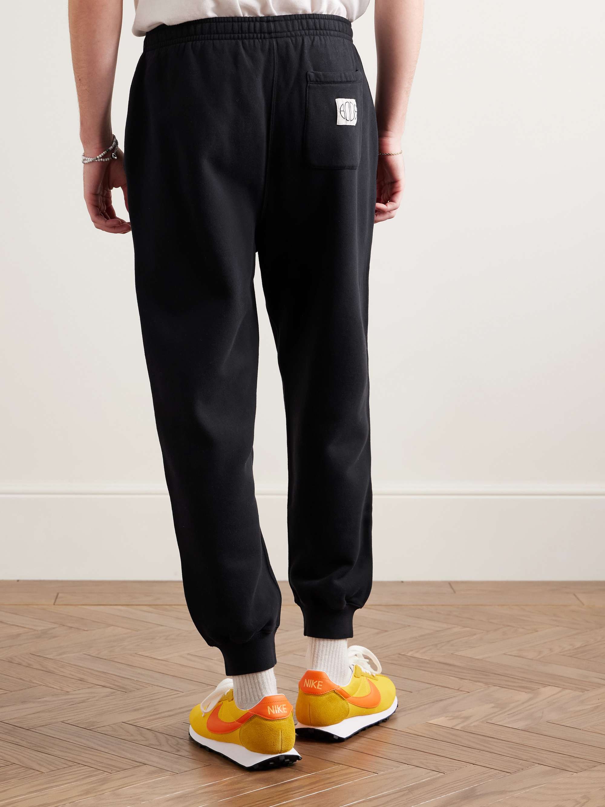 Tapered Logo-Appliquéd Cotton-Jersey Sweatpants view