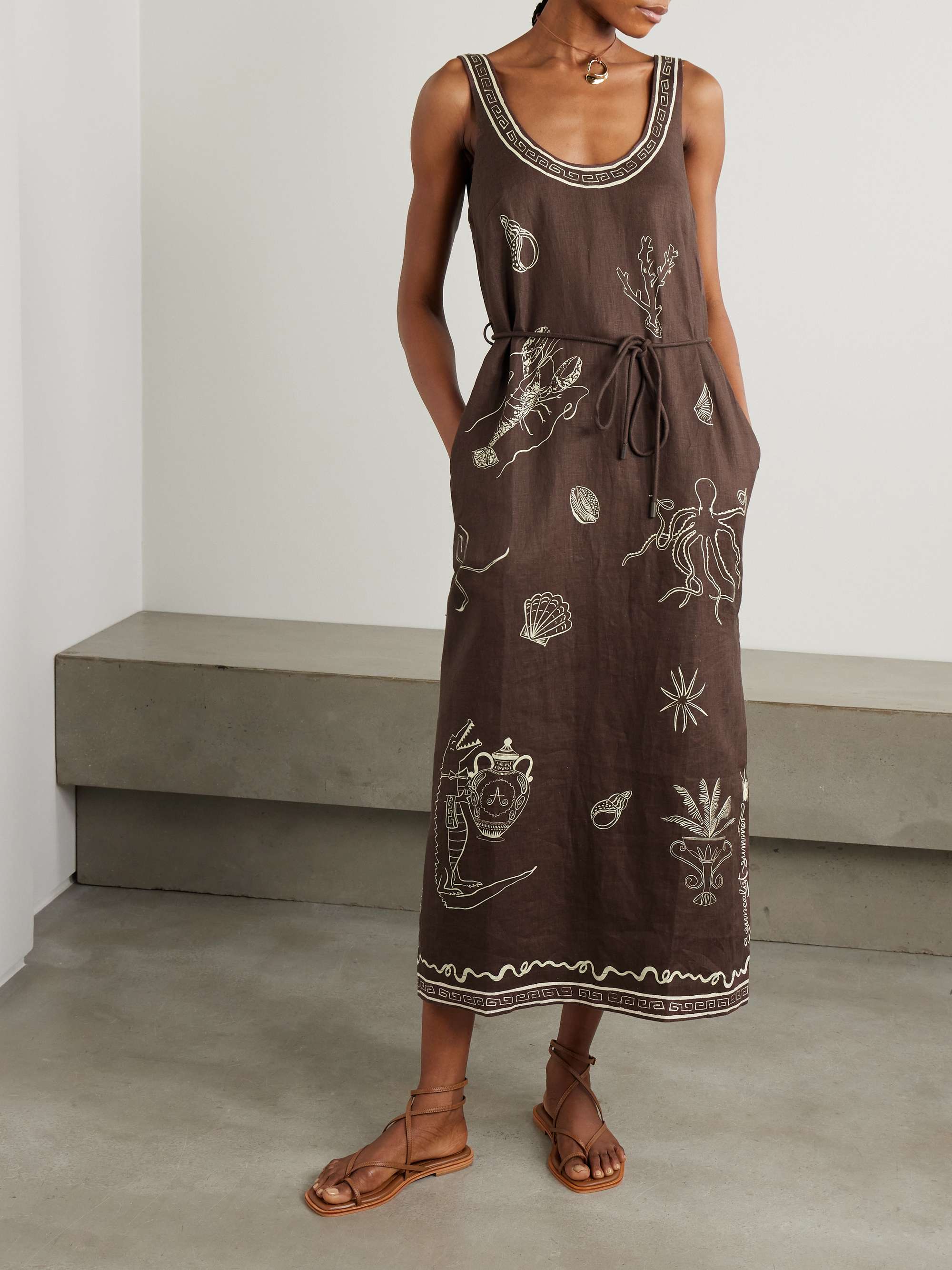 + Sam Pauletto Sammy belted printed linen midi dress view