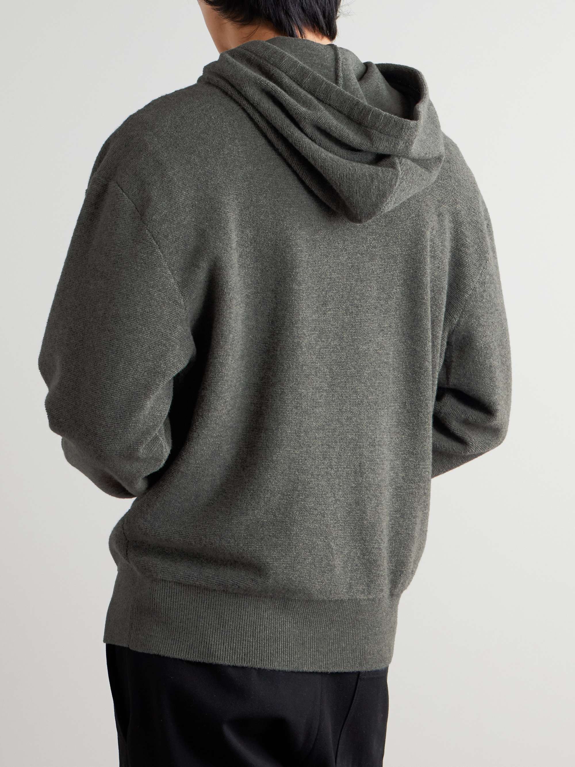 Logo-Embroidered Wool Hoodie view