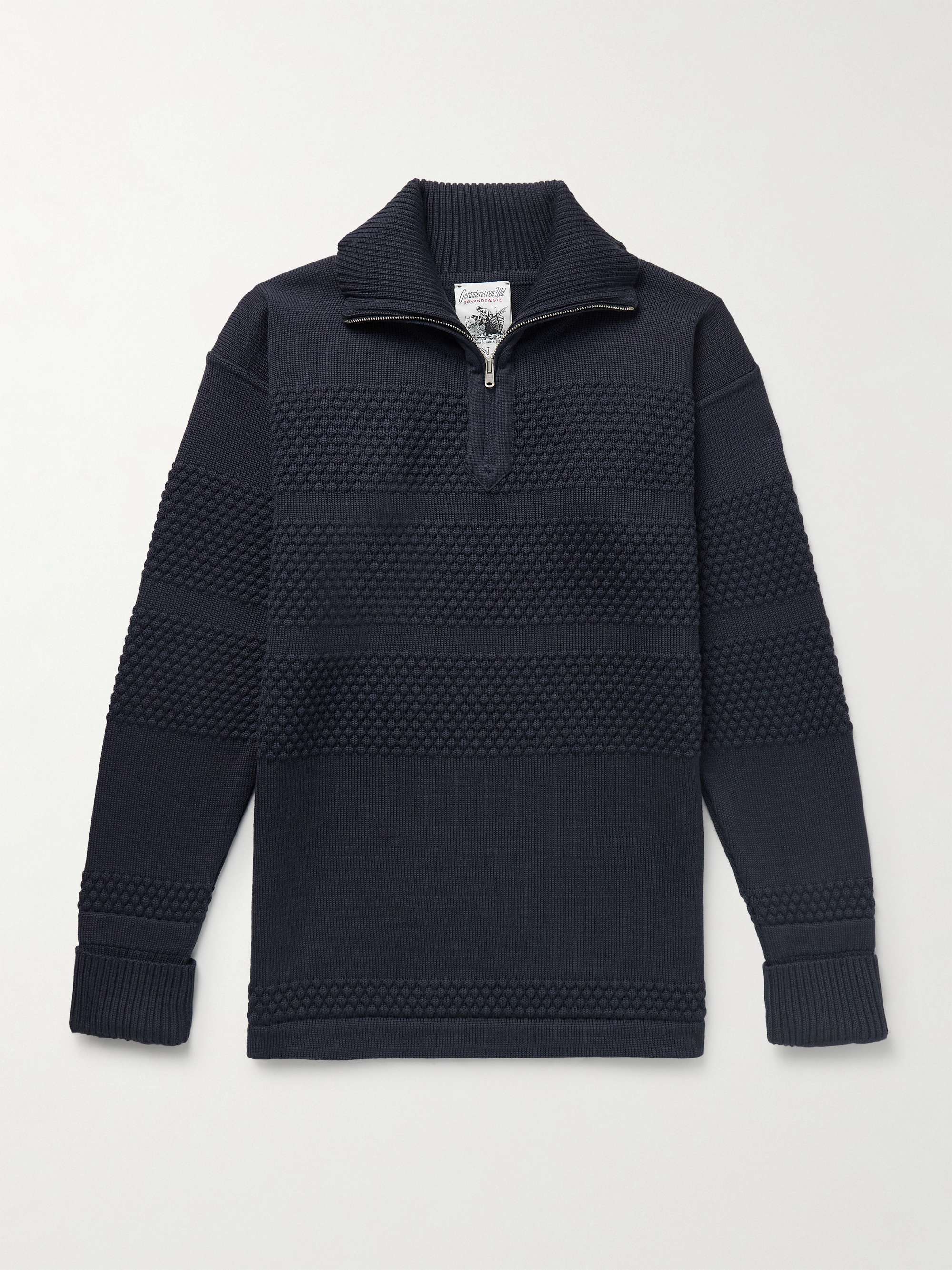 Fisherman Virgin Wool Half-Zip Sweater view