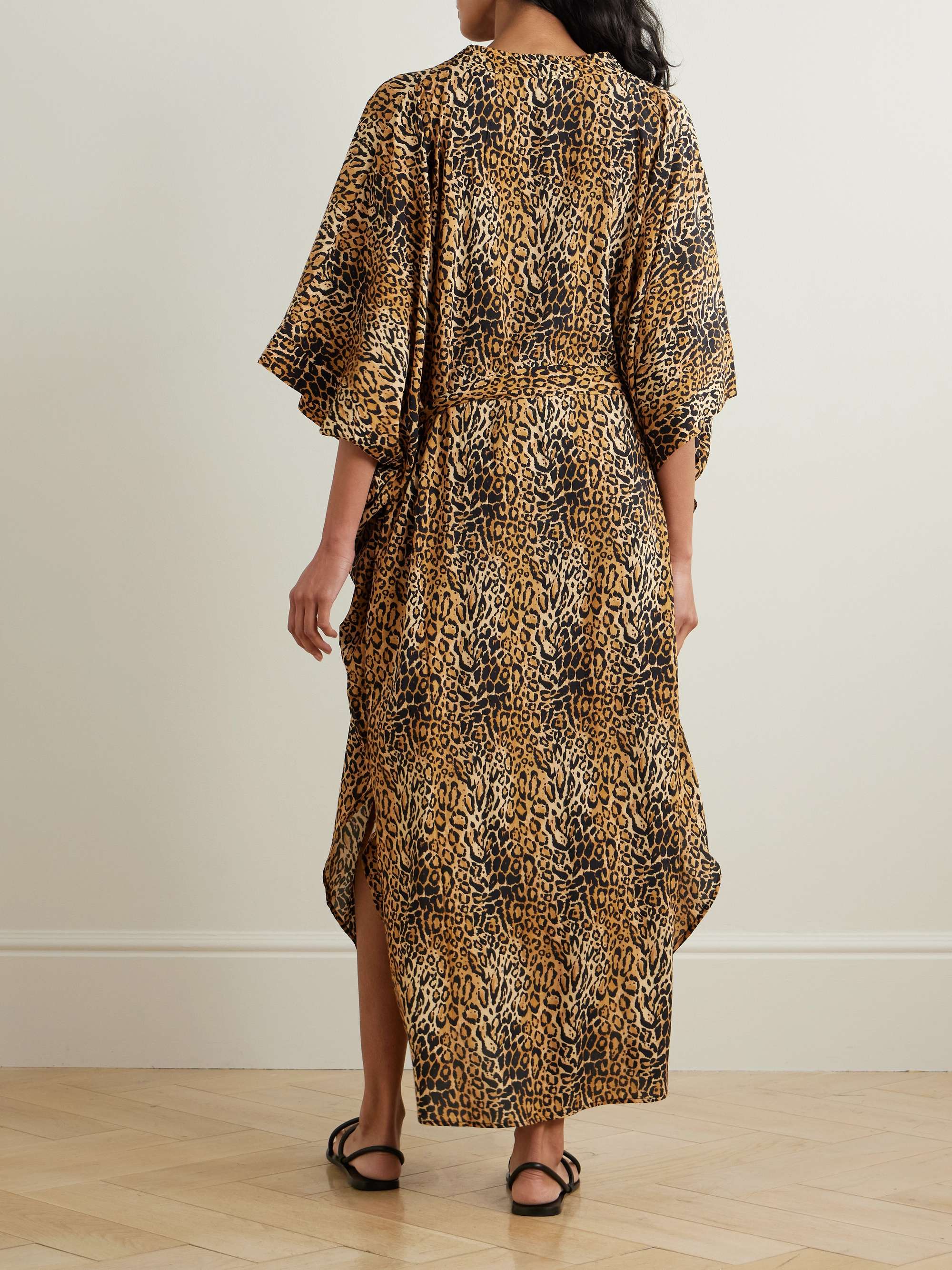 Bonnie belted leopard-print jersey kaftan view