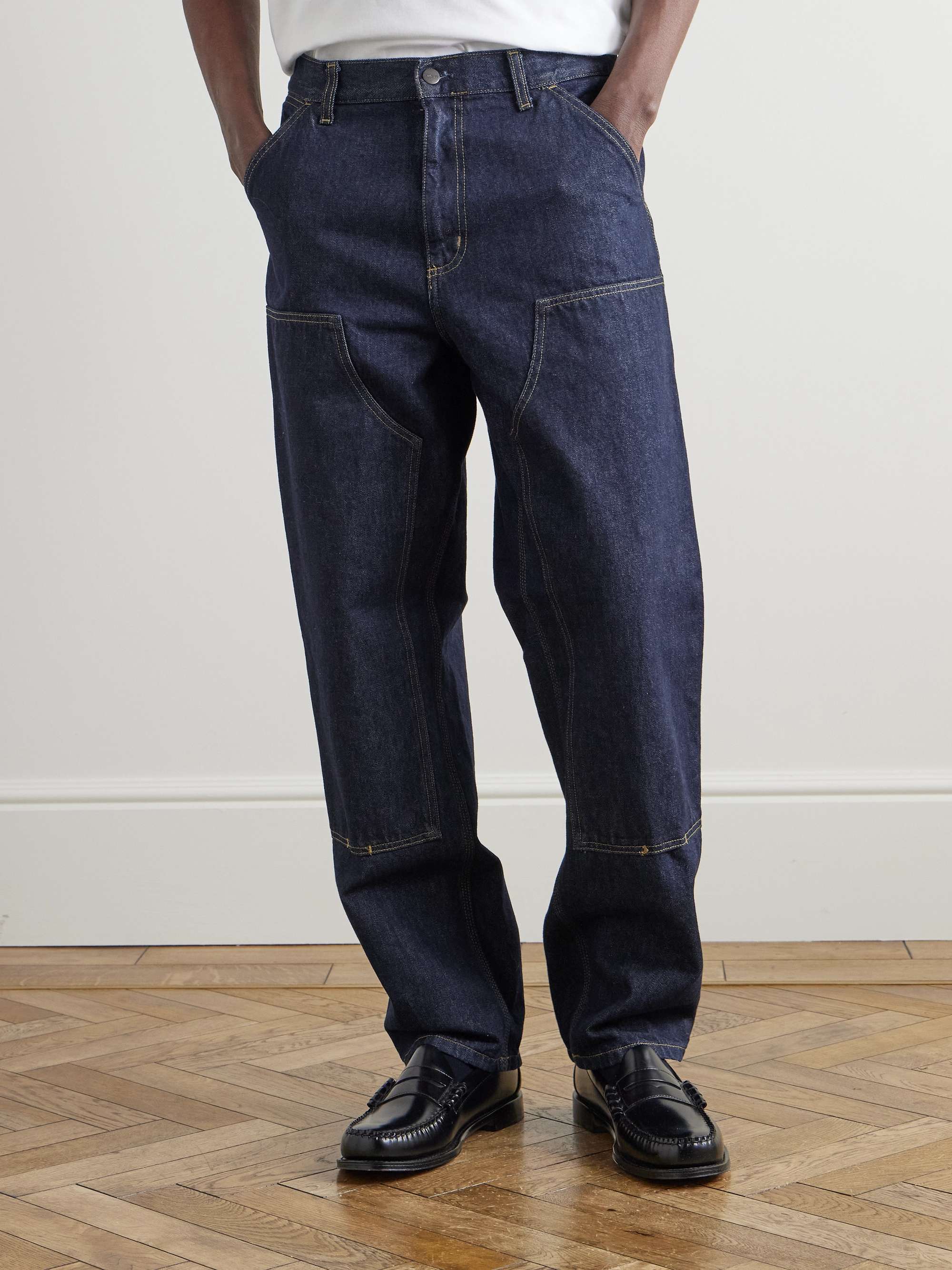 Double Knee Straight-Leg Panelled Jeans view