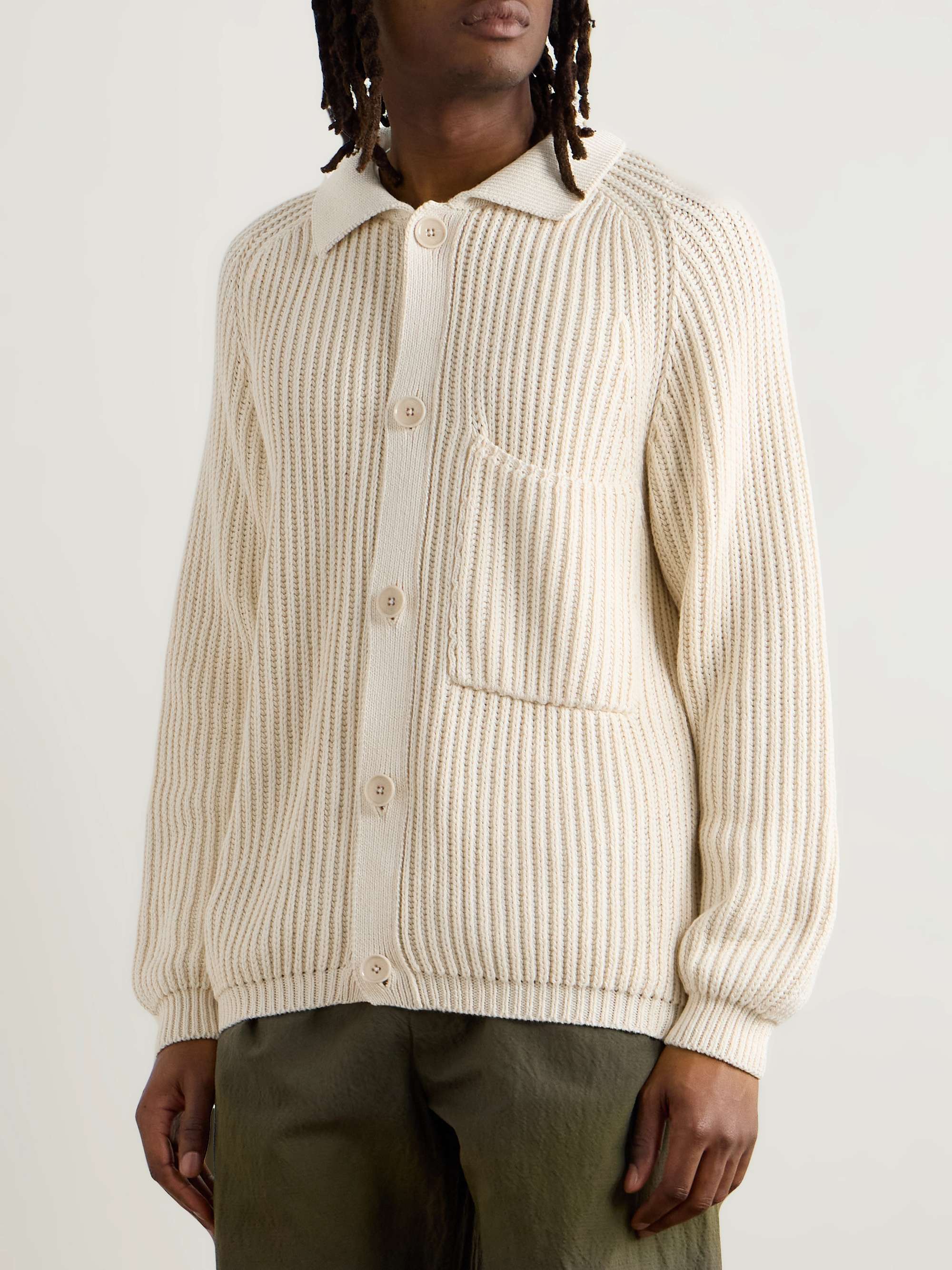 Juhi Ribbed-Knit Cotton Cardigan view