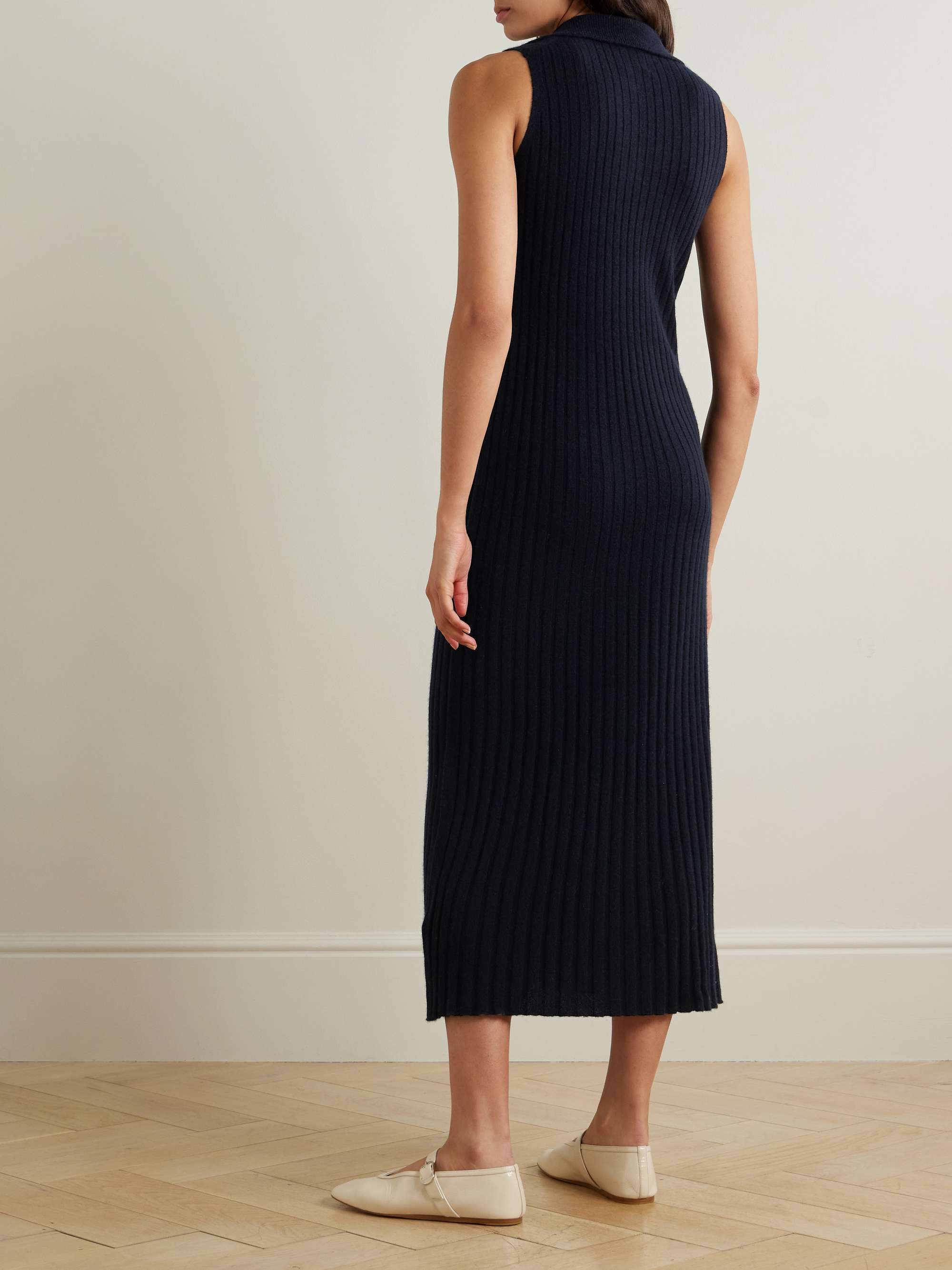 Ribbed cashmere midi dress view