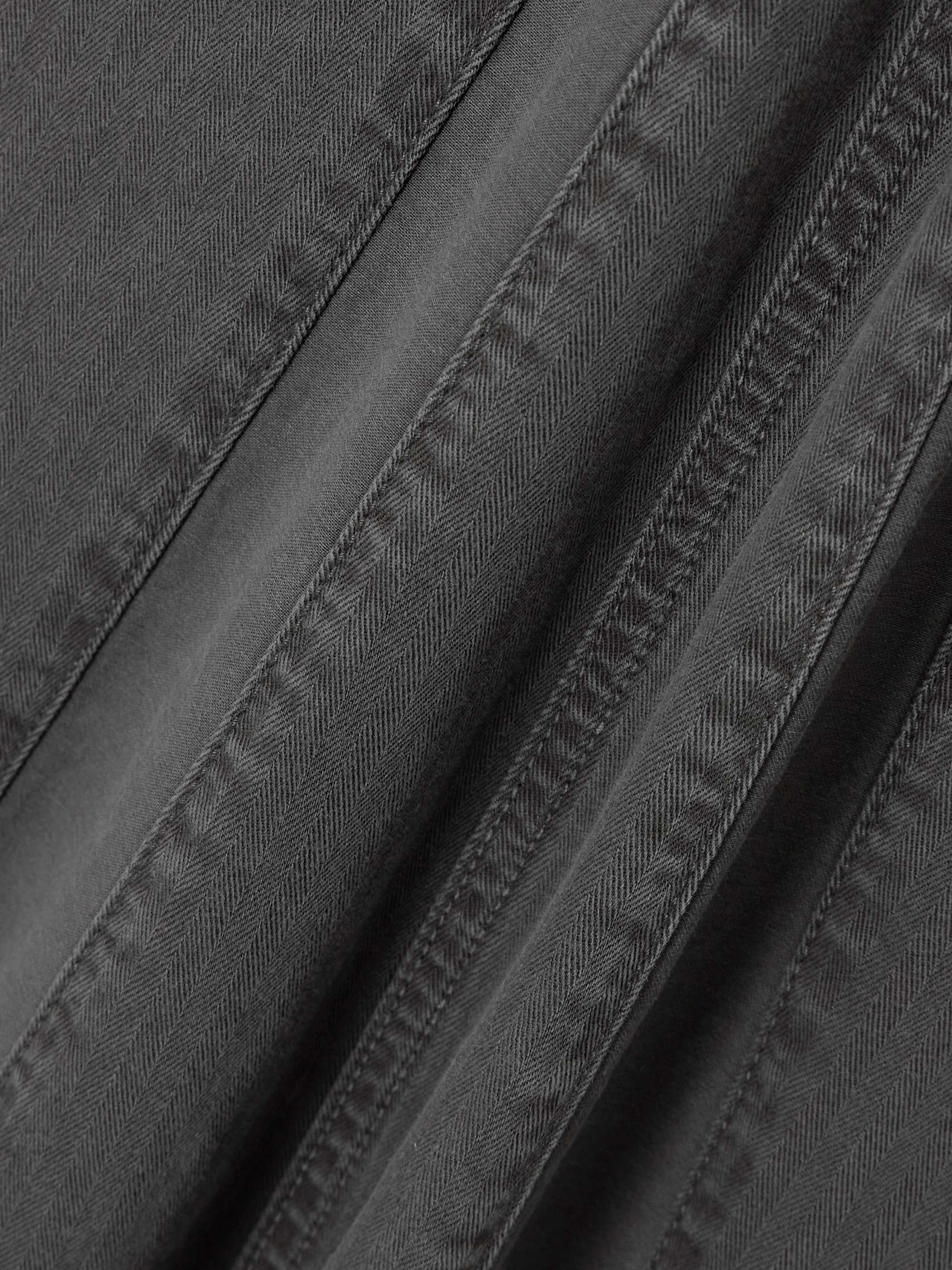 Rebel paneled grayed herringbone denim skirt view
