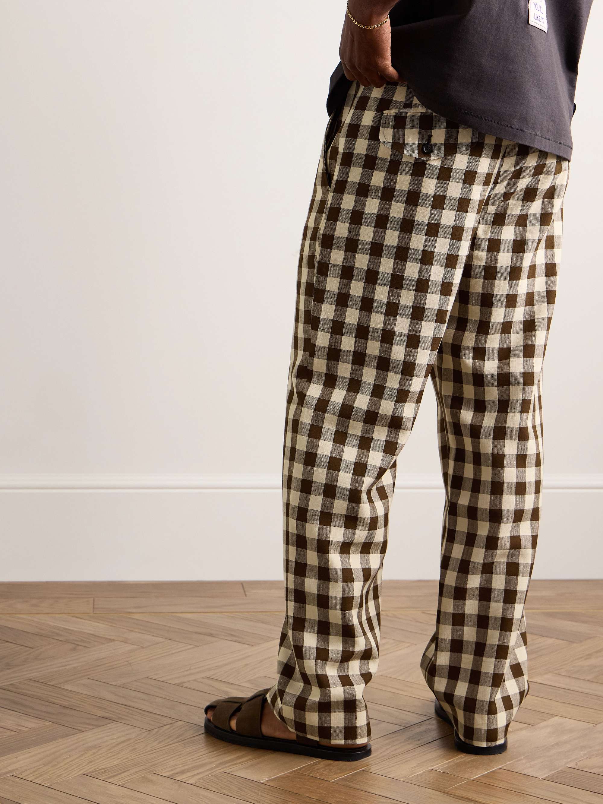 Gilbert Straight-Leg Checked Woven Trousers view