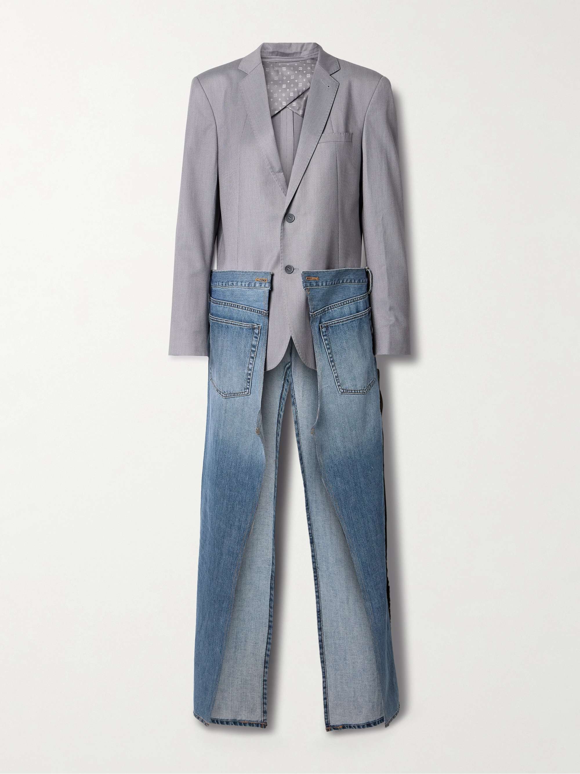 Denicoat convertible wool-blend and denim coat view