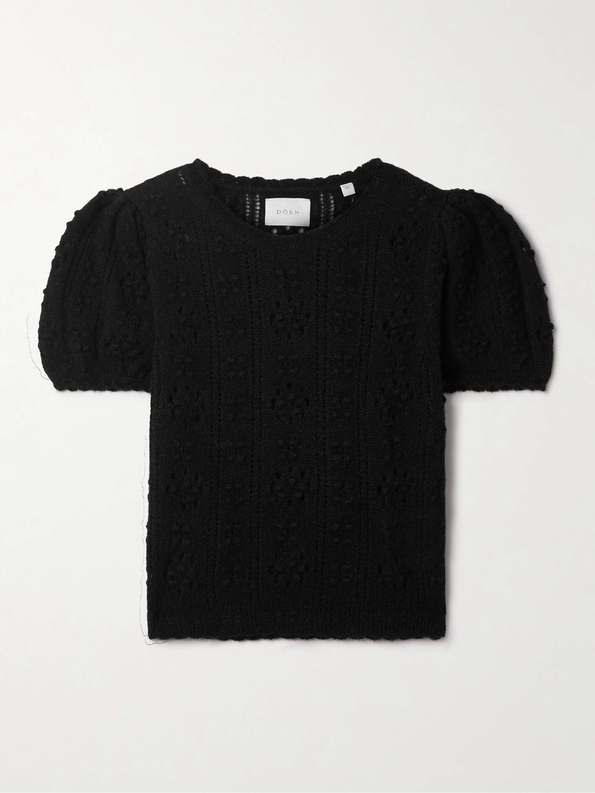 Carena pointelle-knit alpaca-blend top view