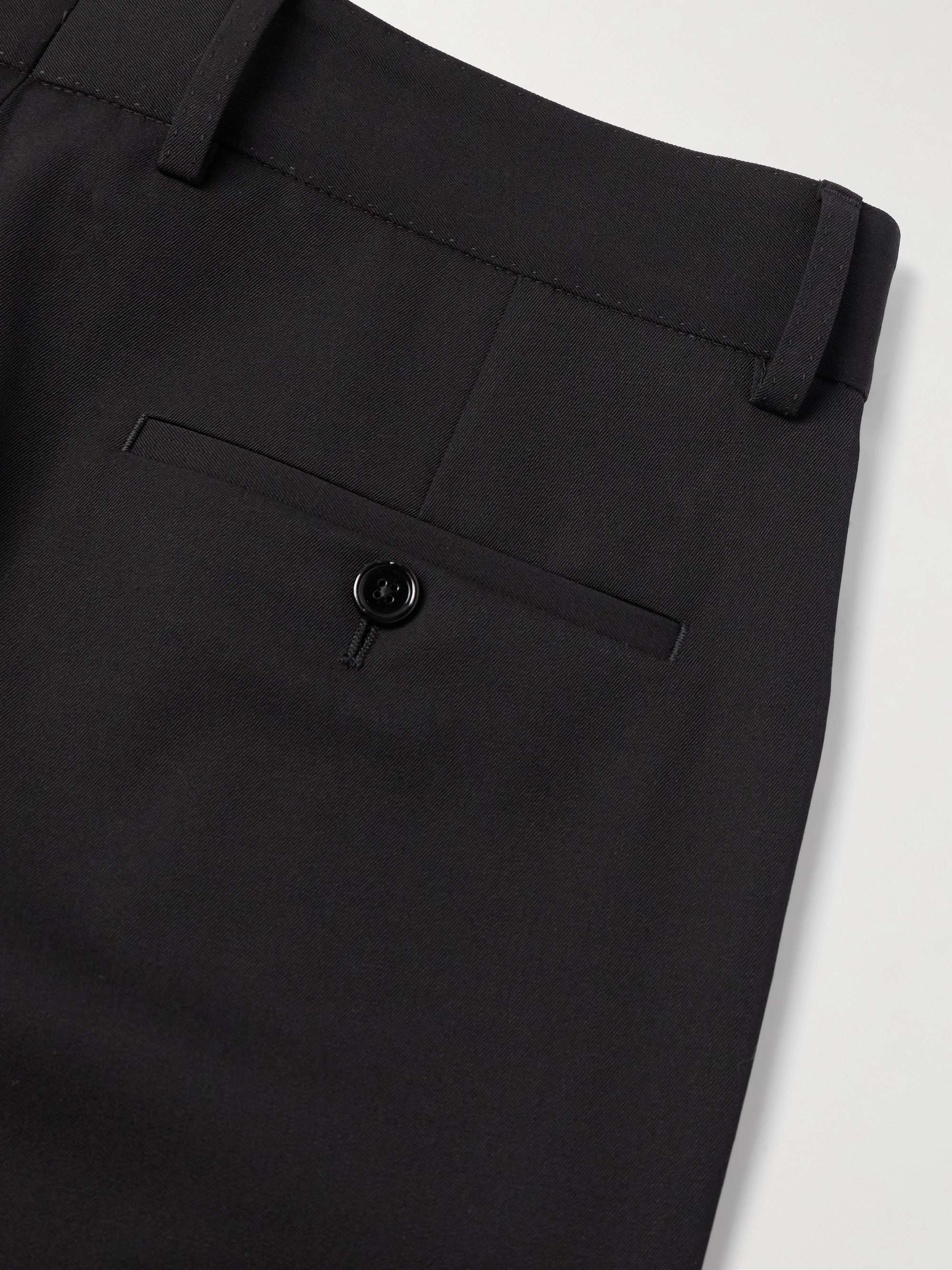 Tapered Pleated Virgin Wool-Blend Gabardine Trousers view