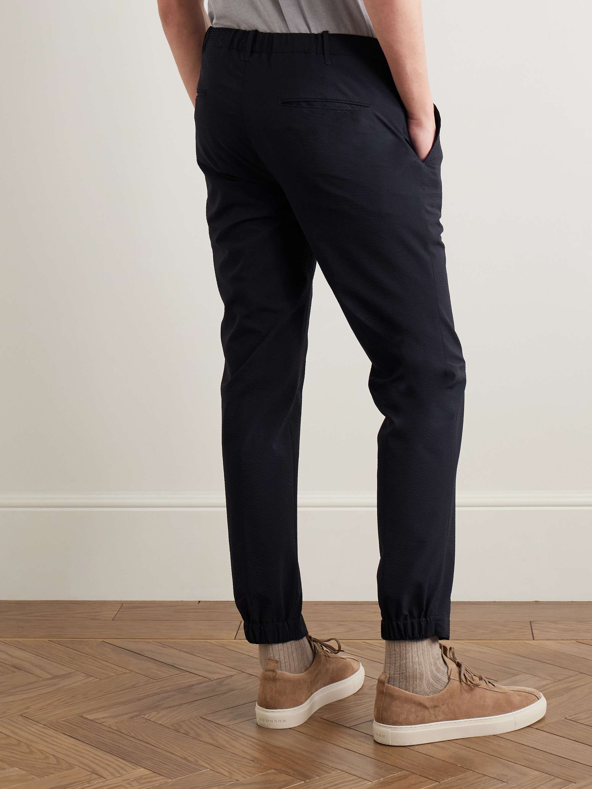 Teknosartorial Slim-Fit Stretch-Seersucker Trousers view