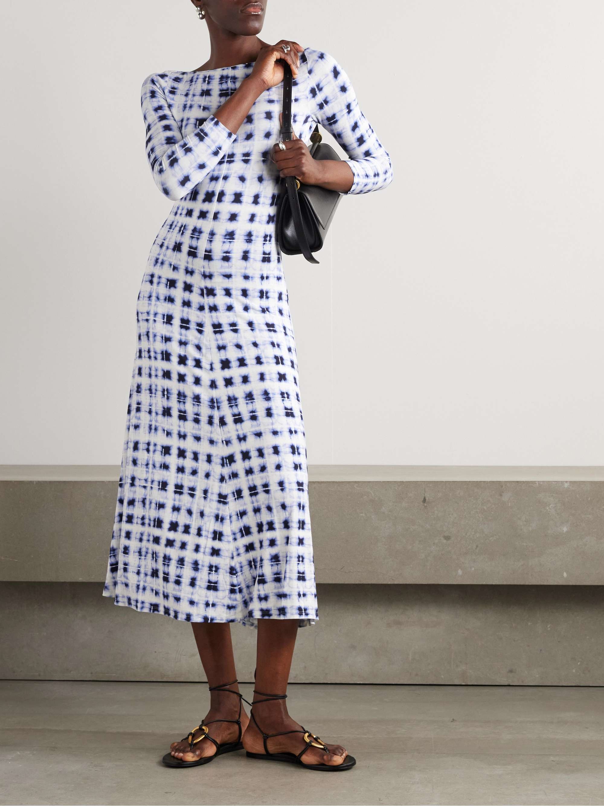 Jen printed stretch-jersey midi dress view